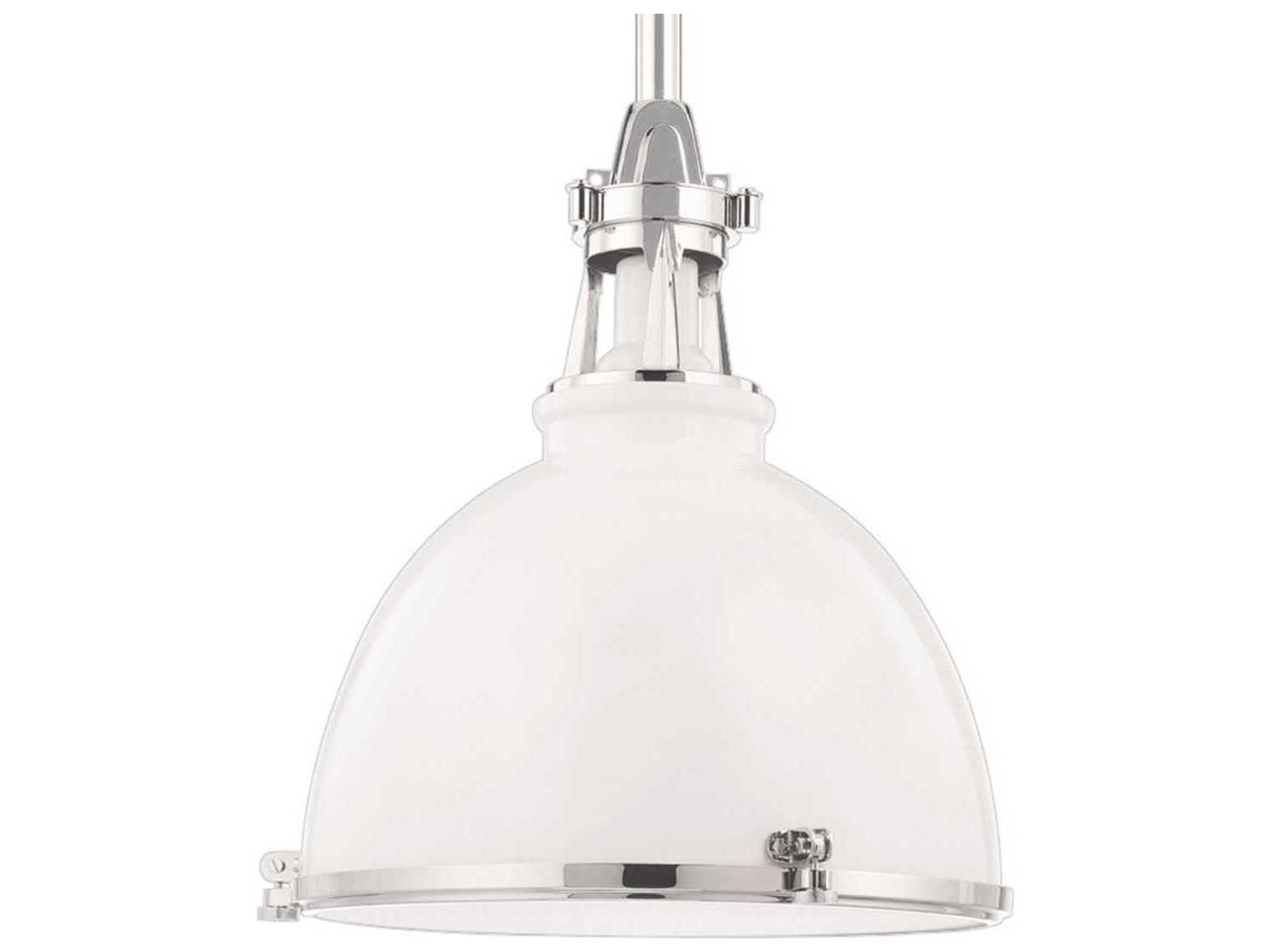 Massena 1-Light White Polished Nickel Bowl Pendant