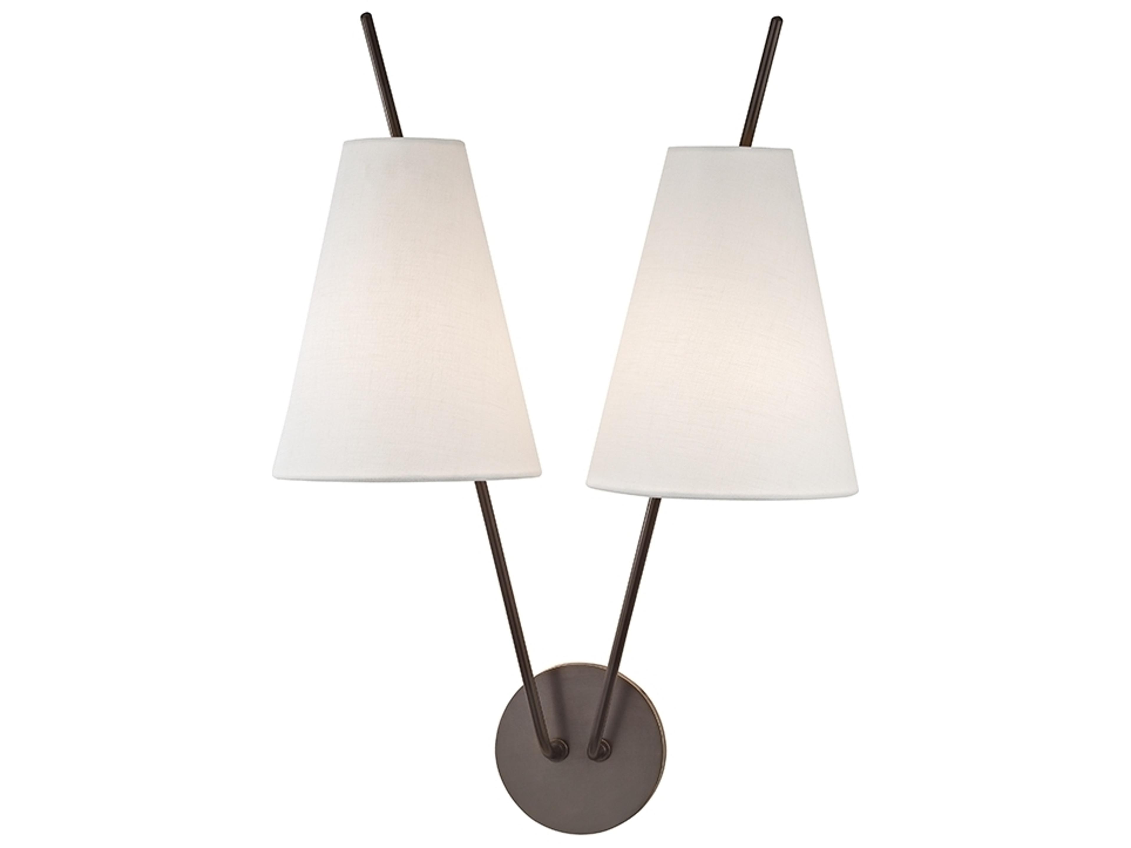 Milan 2-Light Old Bronze White Wall Sconce