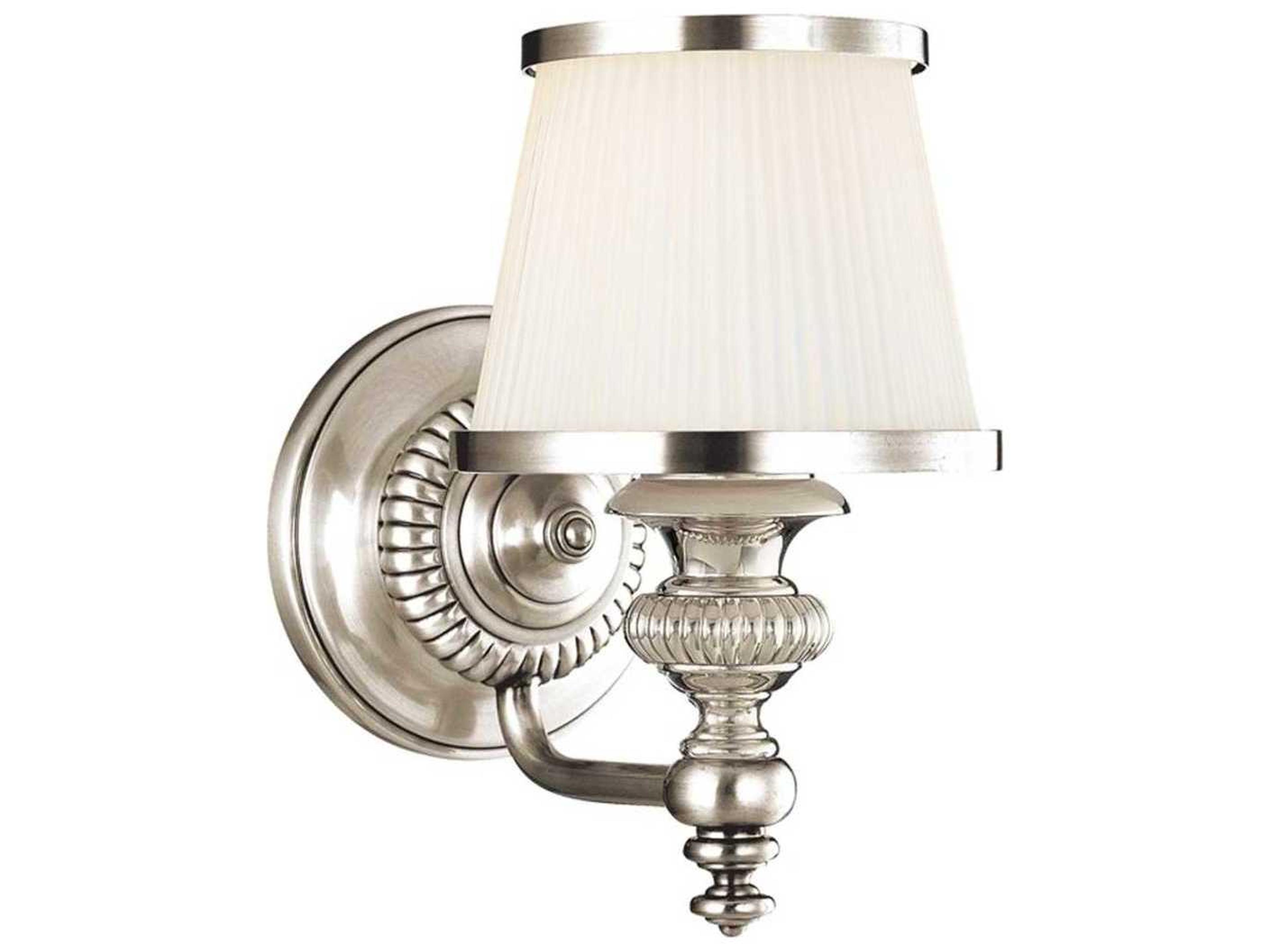 Milton 1-Light Polished Nickel Off White Glass Wall Sconce