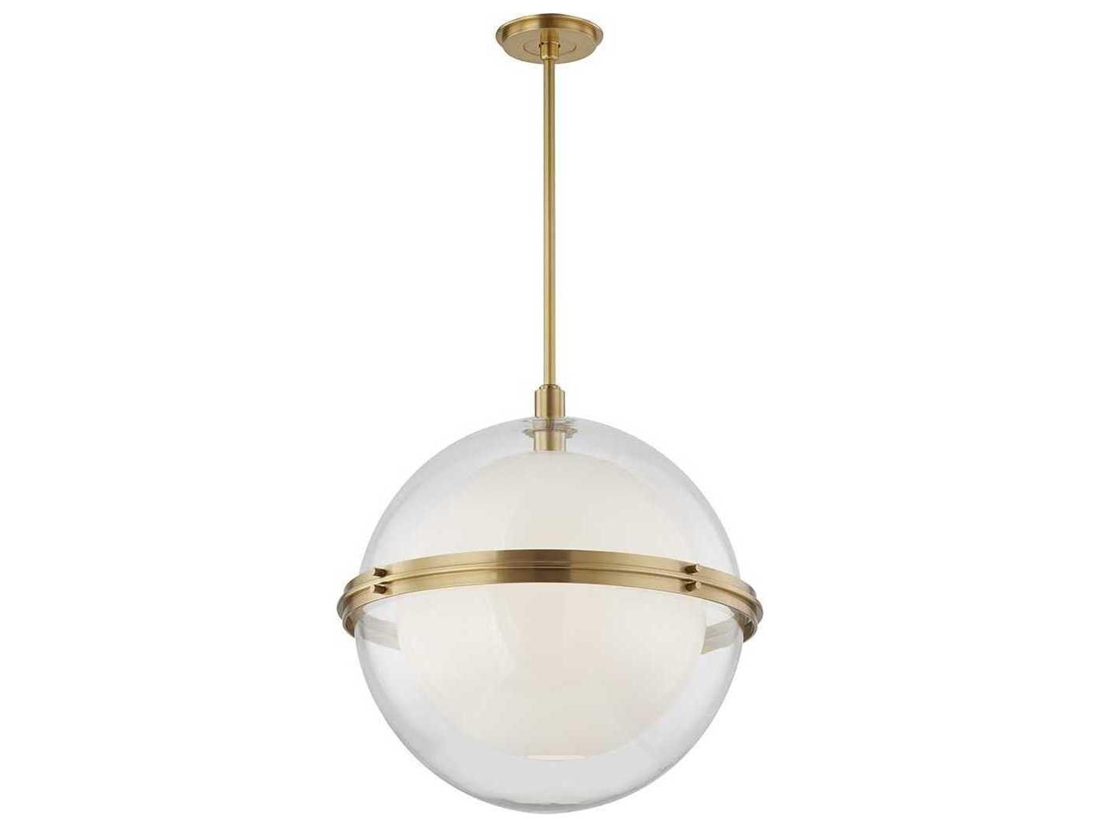 Northport 1-Light Aged Brass Glass Globe Round Pendant