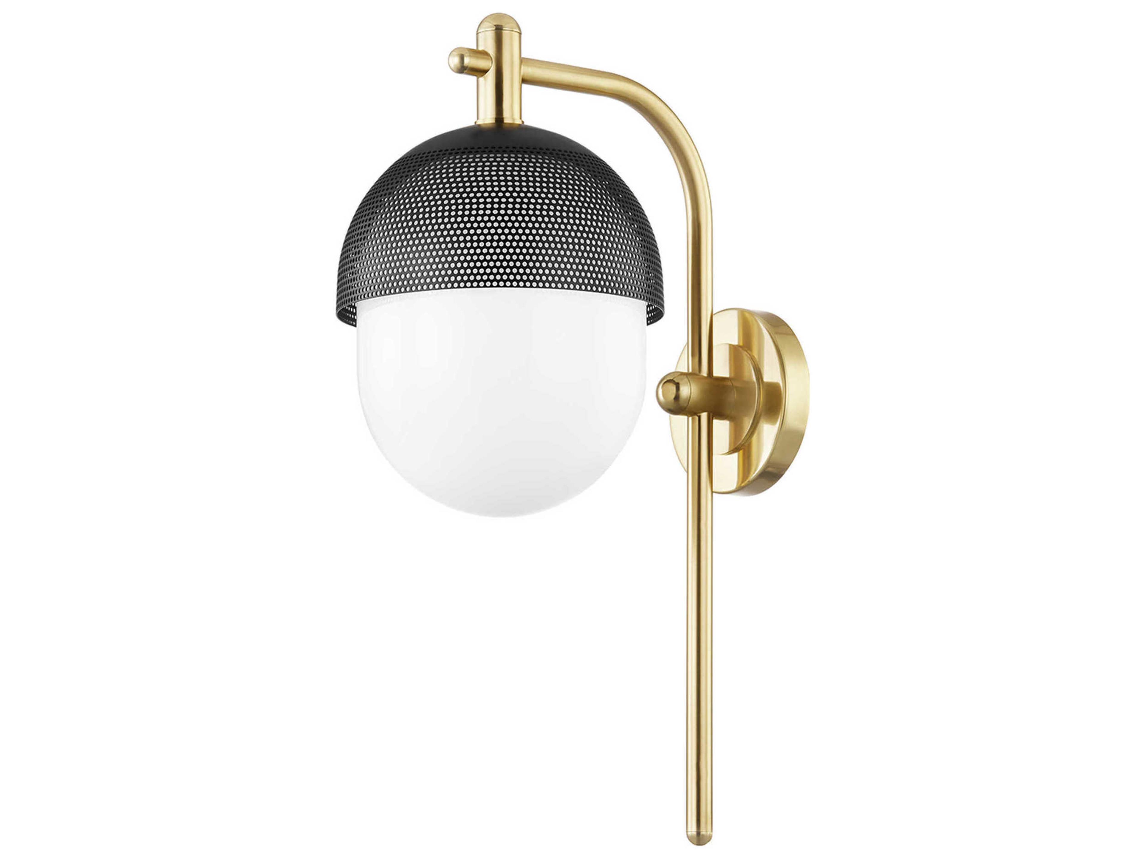 Nyack 1-Light Aged Brass Black LED Wall Sconce