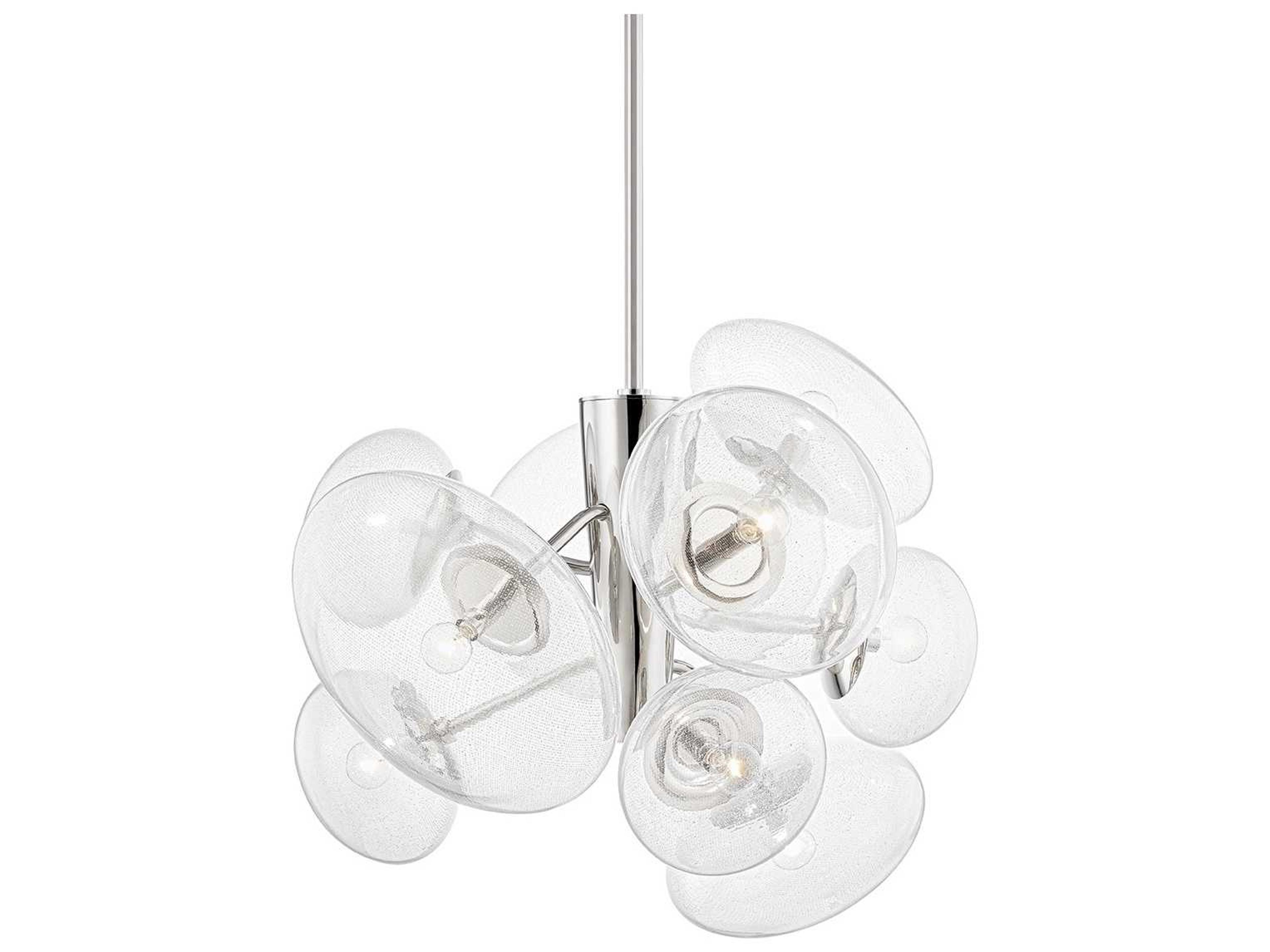 Opera 9-Light Polished Nickel Glass Linear Round Pendant