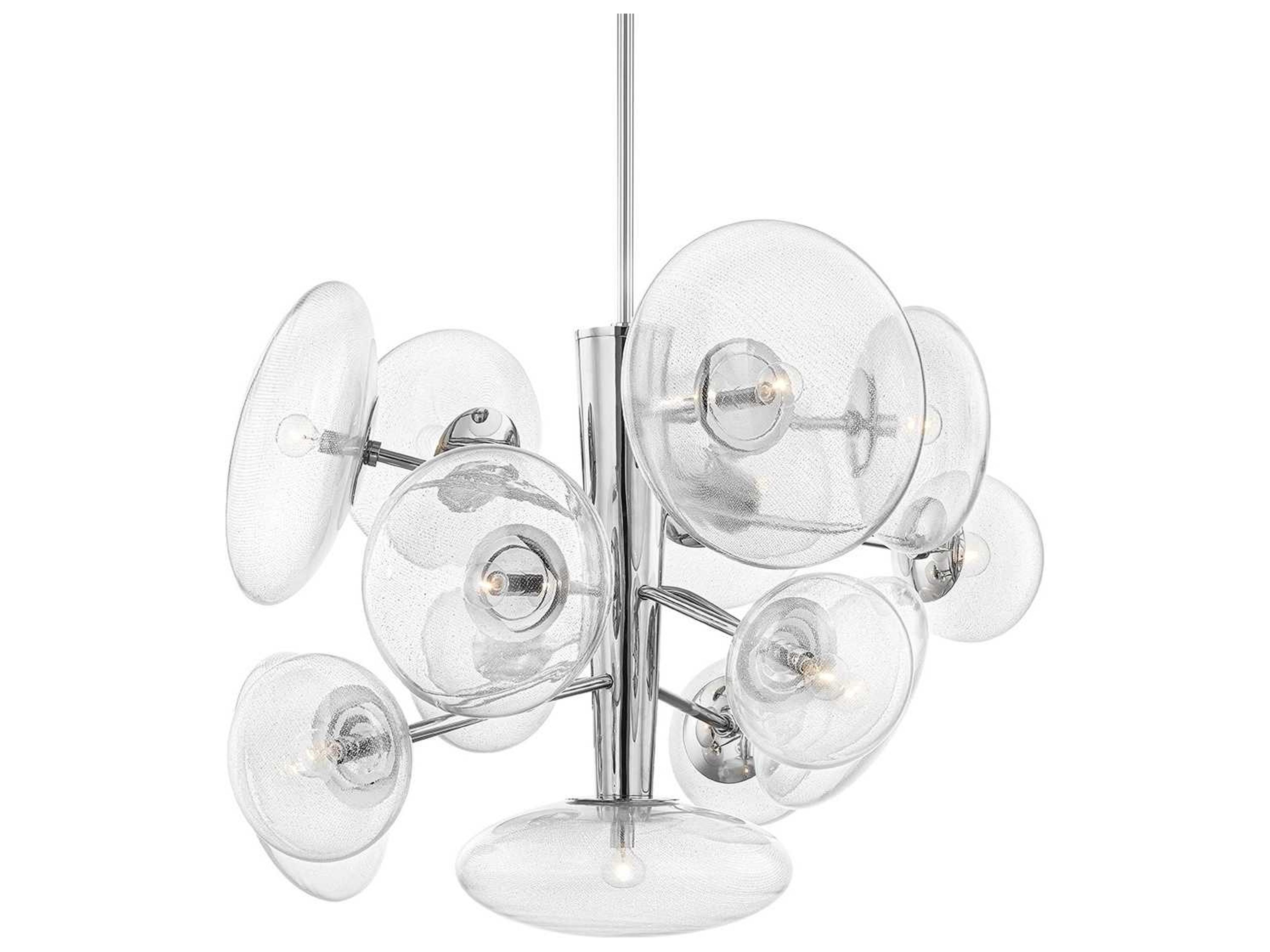 Opera 14-Light Polished Nickel Glass Round Pendant