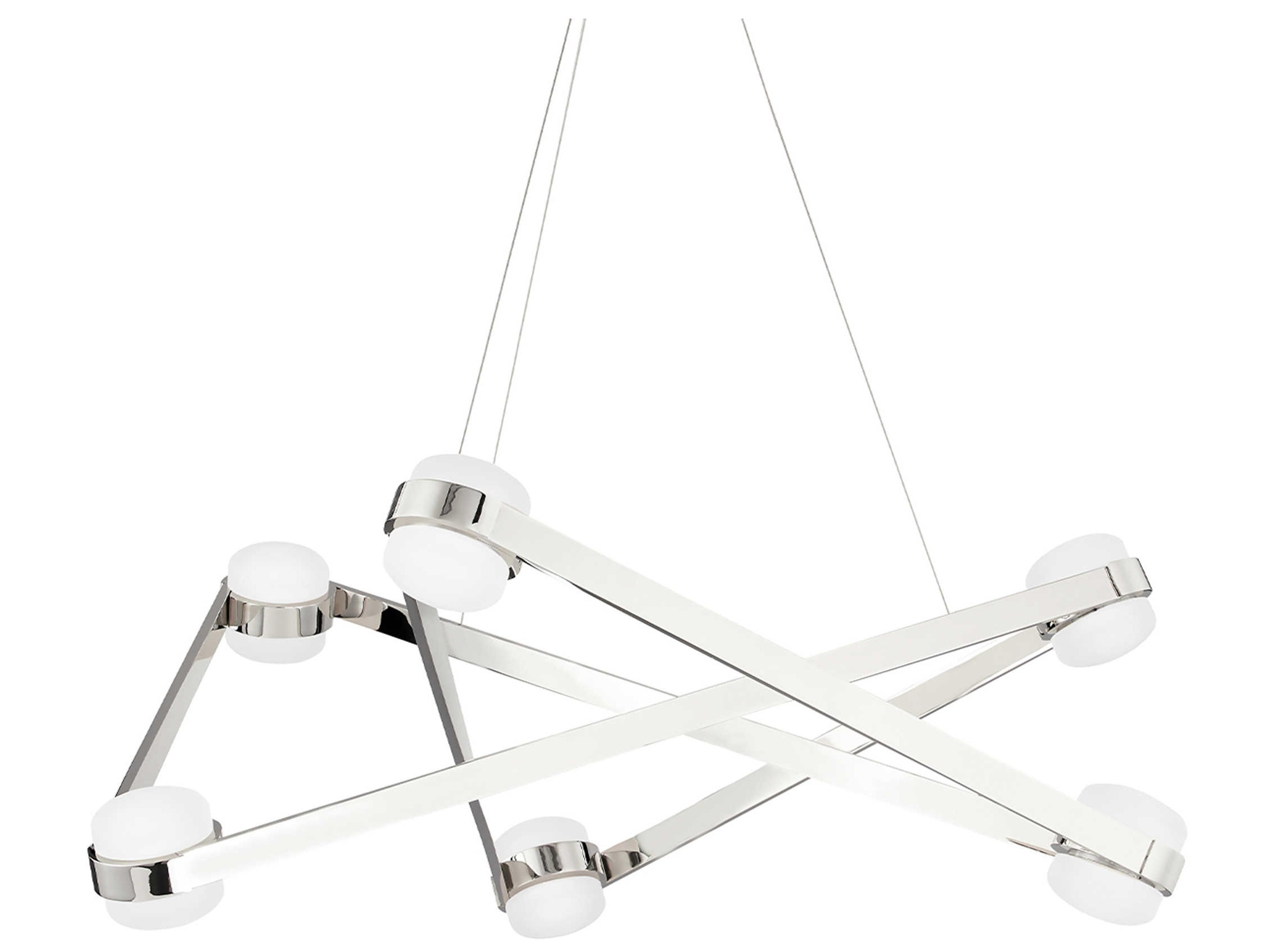 Orbit 6-Light Polished Nickel LED Candelabra Globe Geometric Chandelier