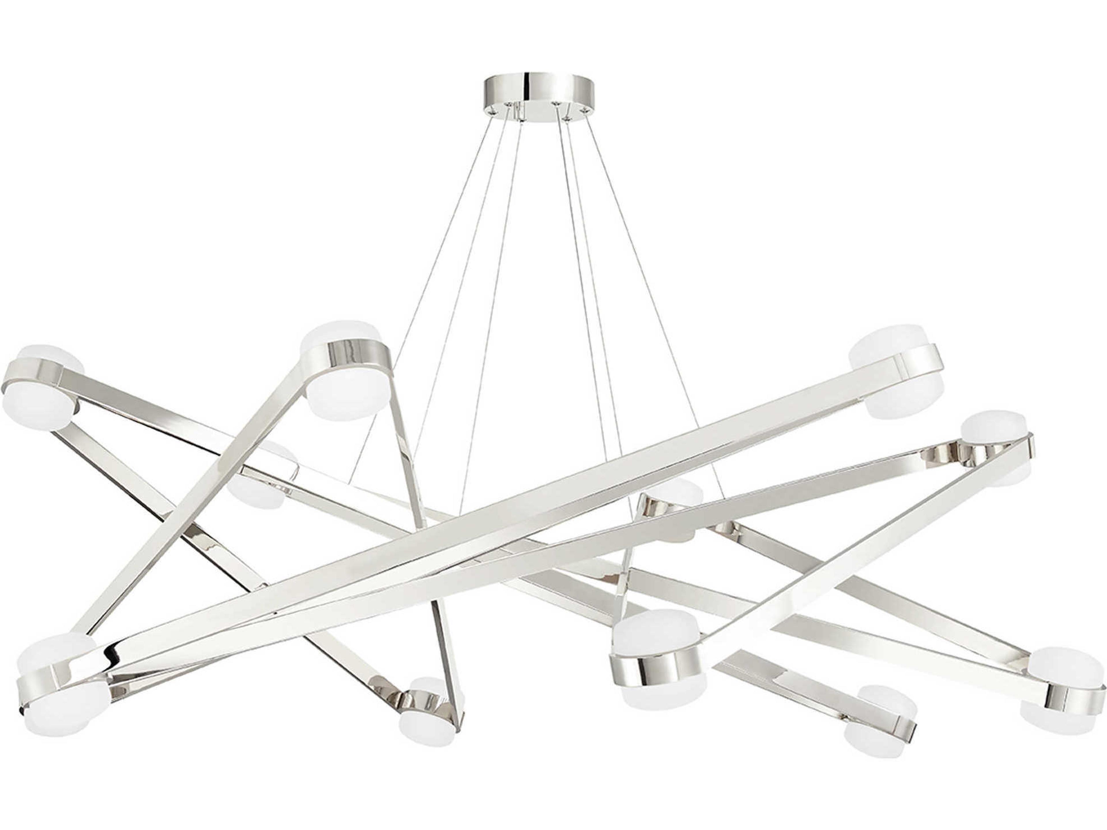 Orbit 12-Light Polished Nickel LED Candelabra Geometric Sputnik Chandelier