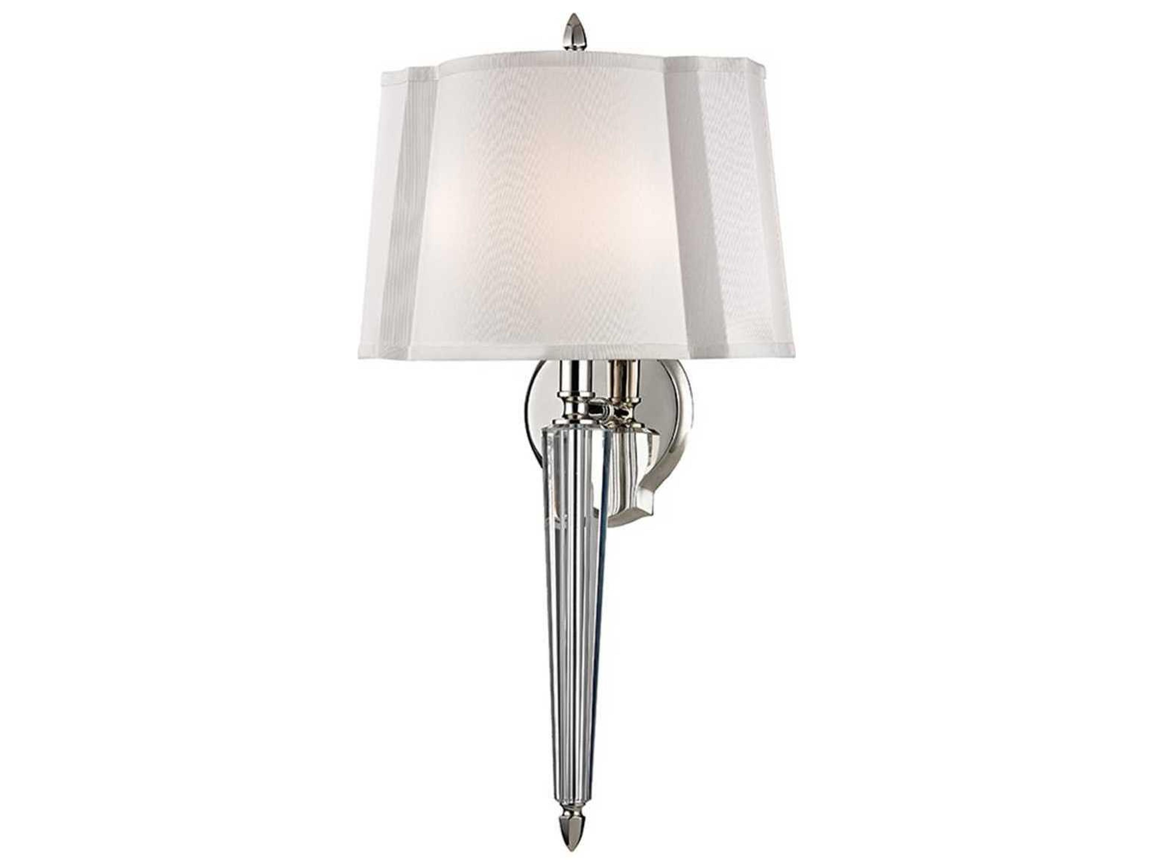 Oyster Bay 2-Light Polished Nickel White Crystal Wall Sconce