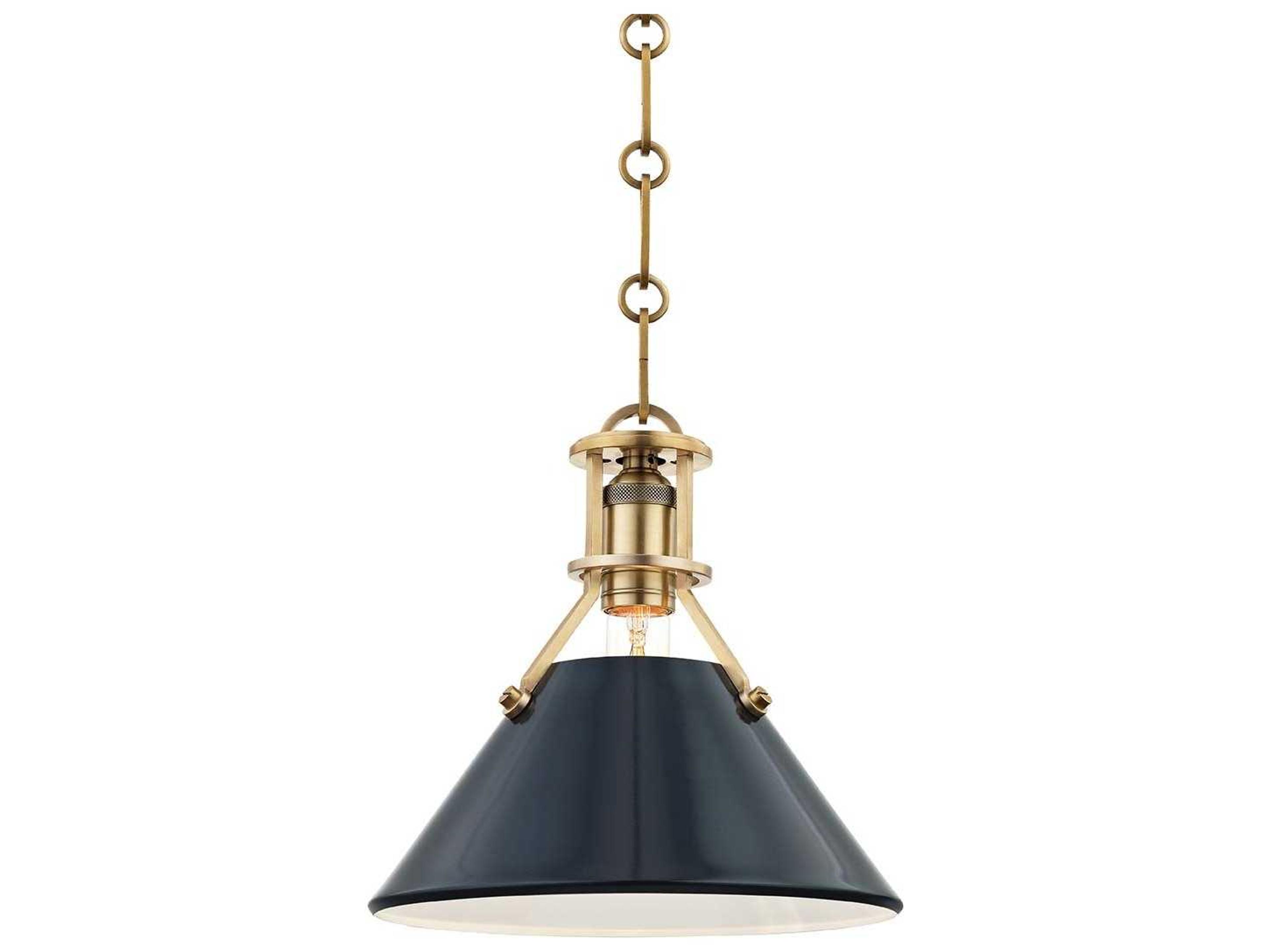 Lighting Painted No. 2 Pendant Light in Aged Brass