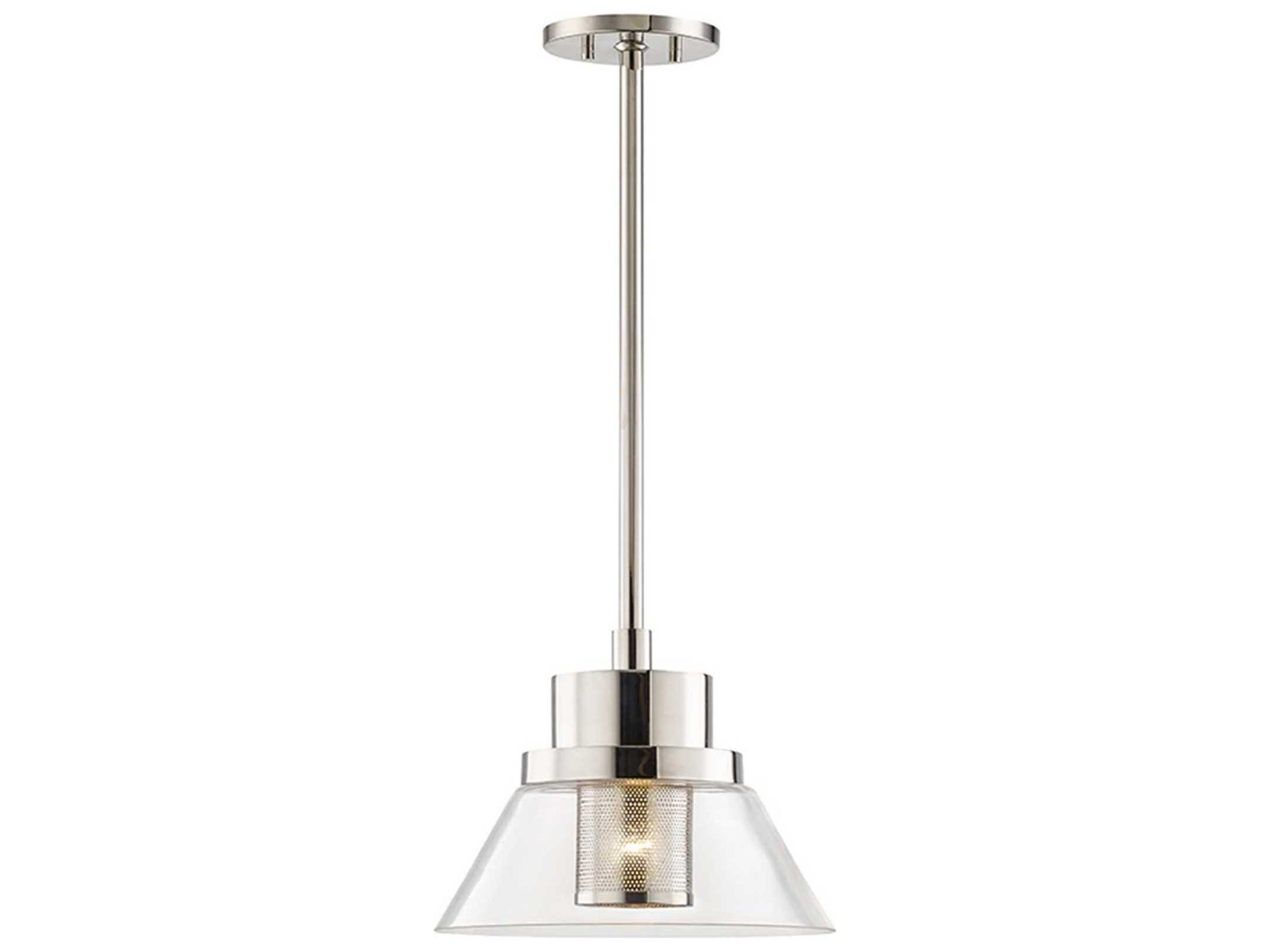 Paoli 1-Light Polished Nickel Clear Glass Empire Mini Pendant