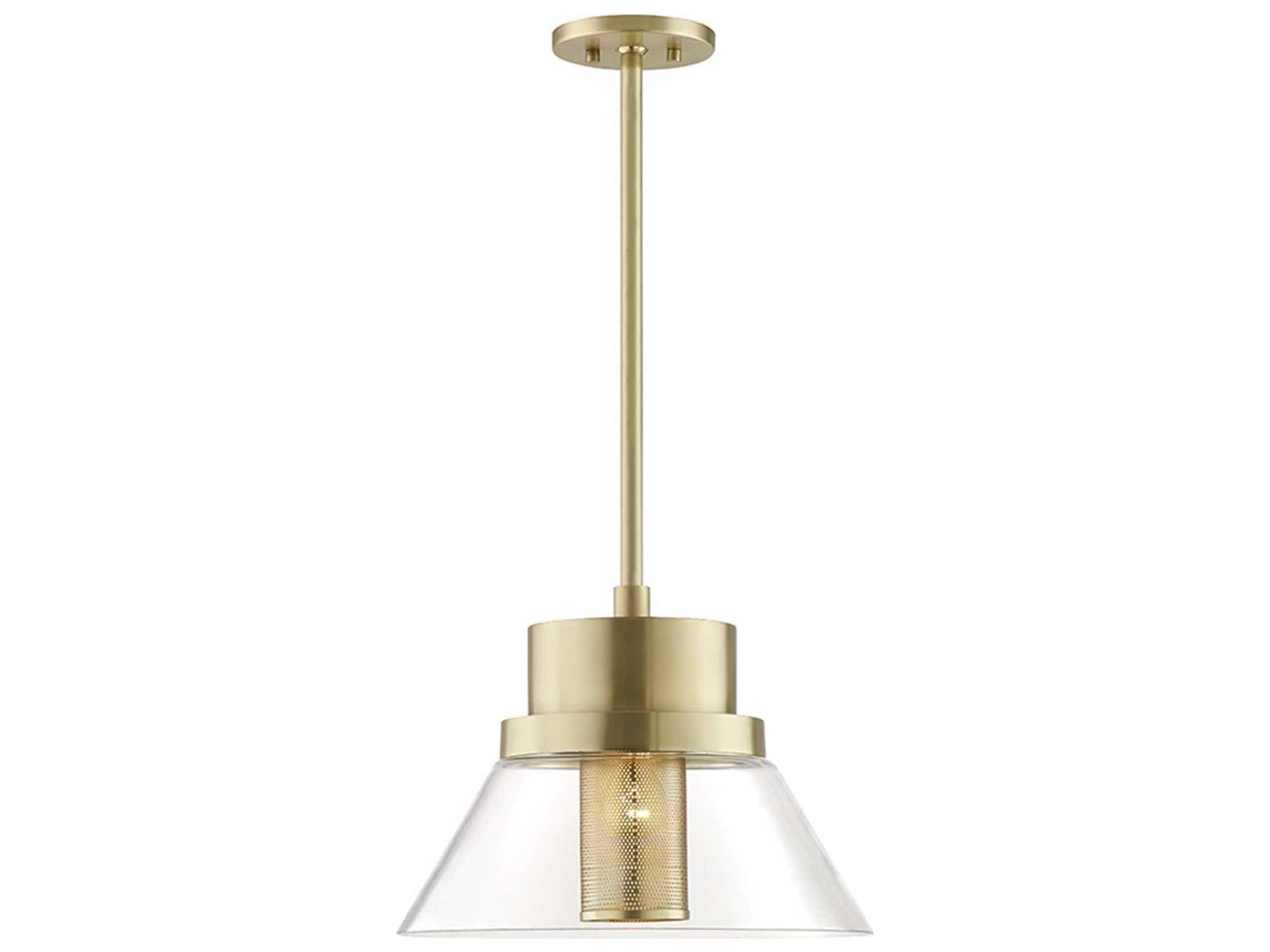 Paoli 1-Light Aged Brass Clear Glass Empire Pendant