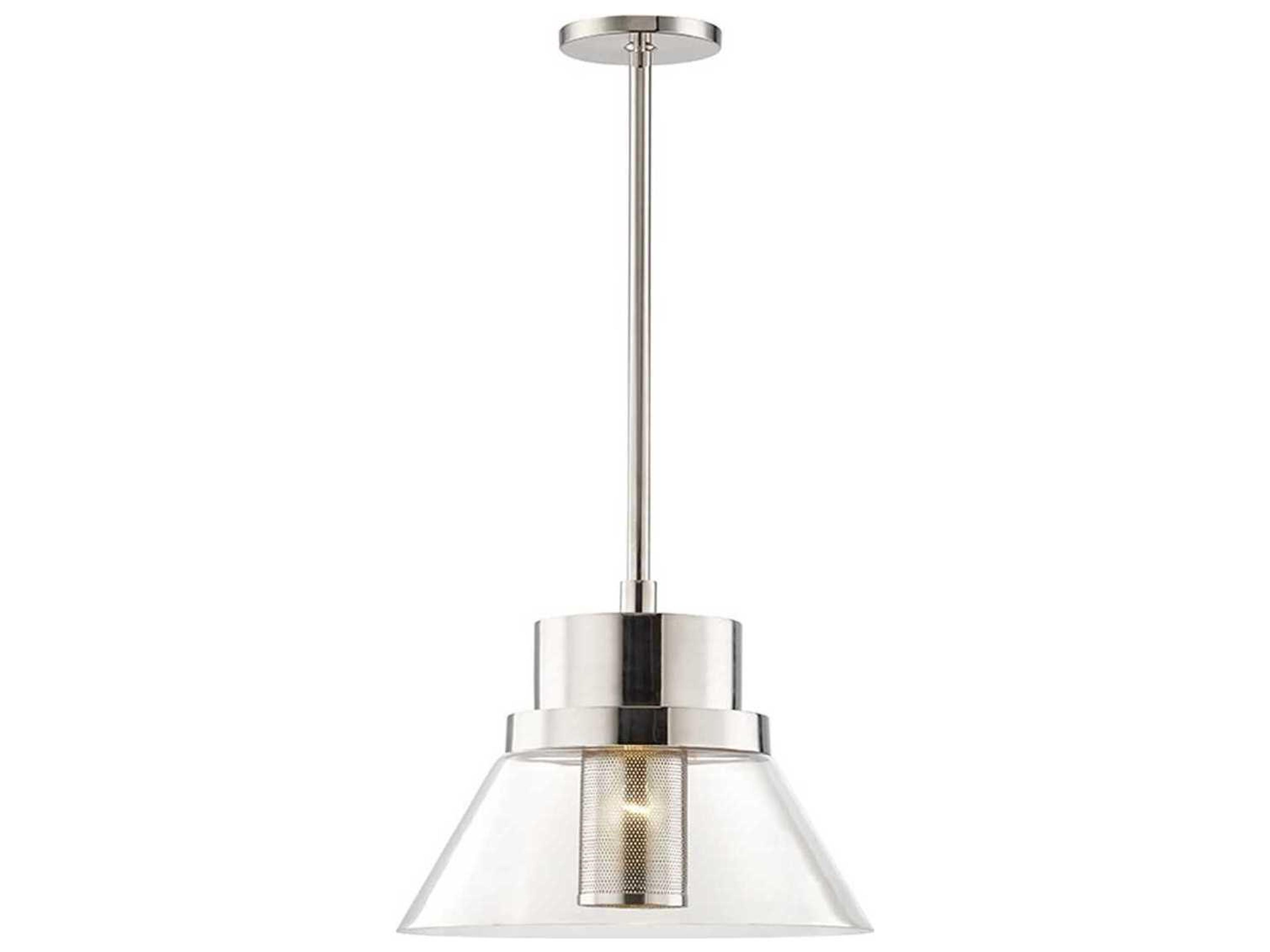 Paoli 1-Light Polished Nickel Clear Glass Empire Pendant
