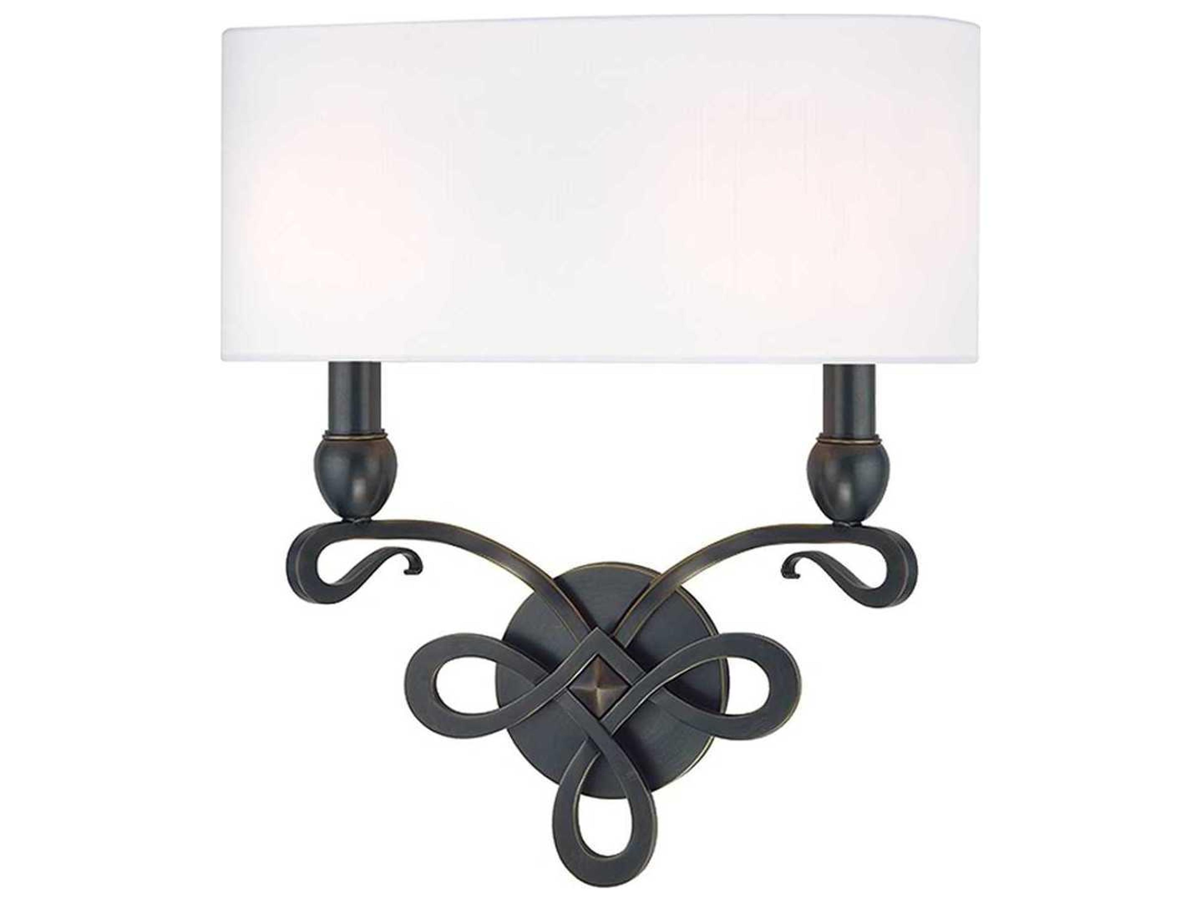 Pawling Tall 2-Light Old Bronze White Wall Sconce
