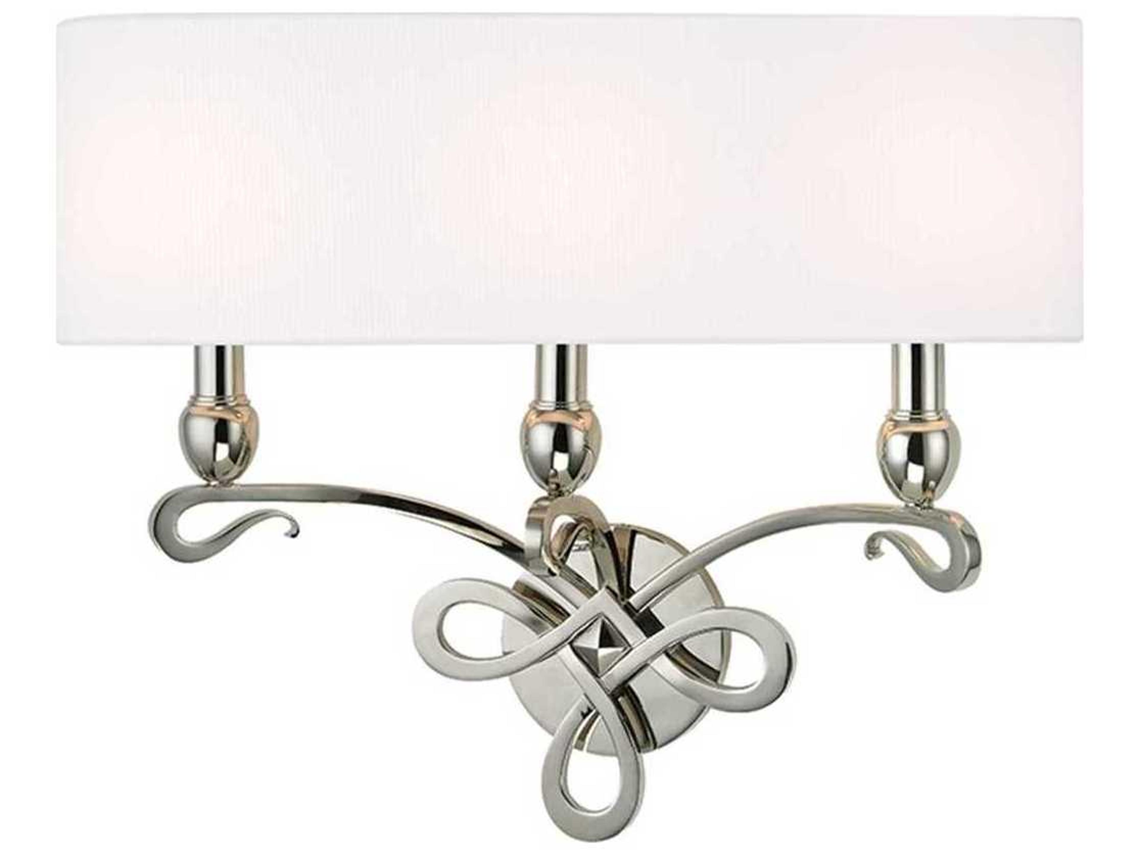 Hudson Valley Pawling 3-Light Polished Nickel White Wall Sconce