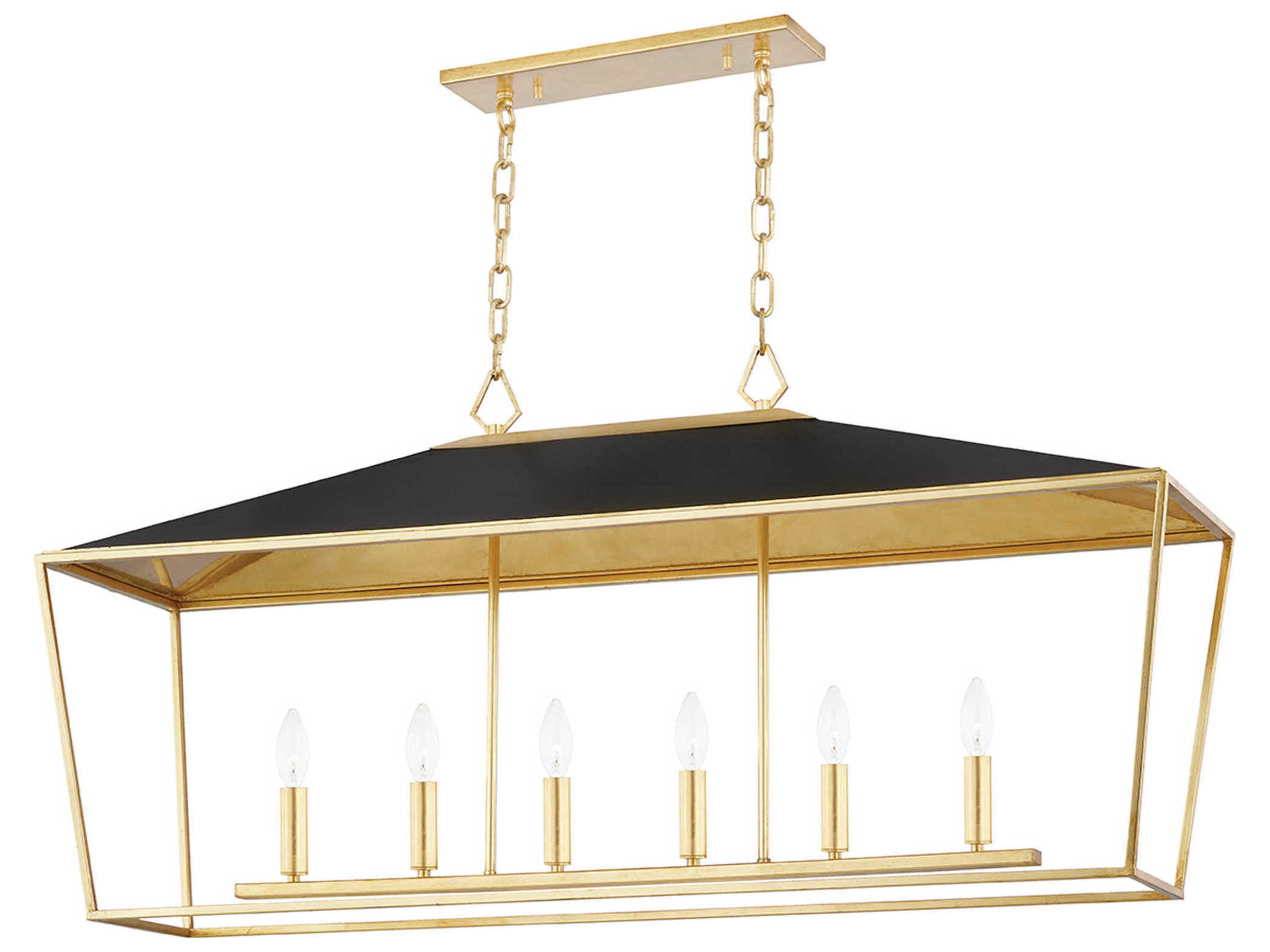 Paxton 6-Light Gold Leaf Black LED Island Pendant