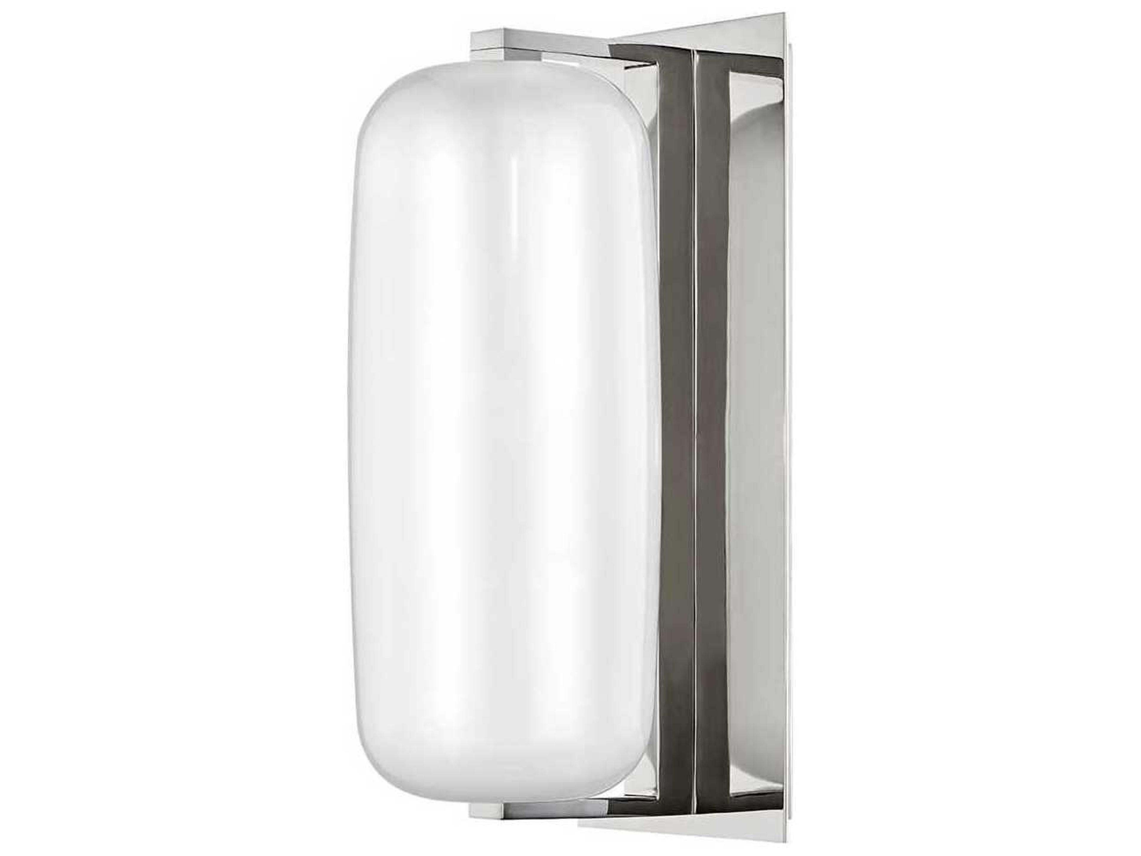 Pebble 1-Light Polished Nickel Glass Wall Sconce