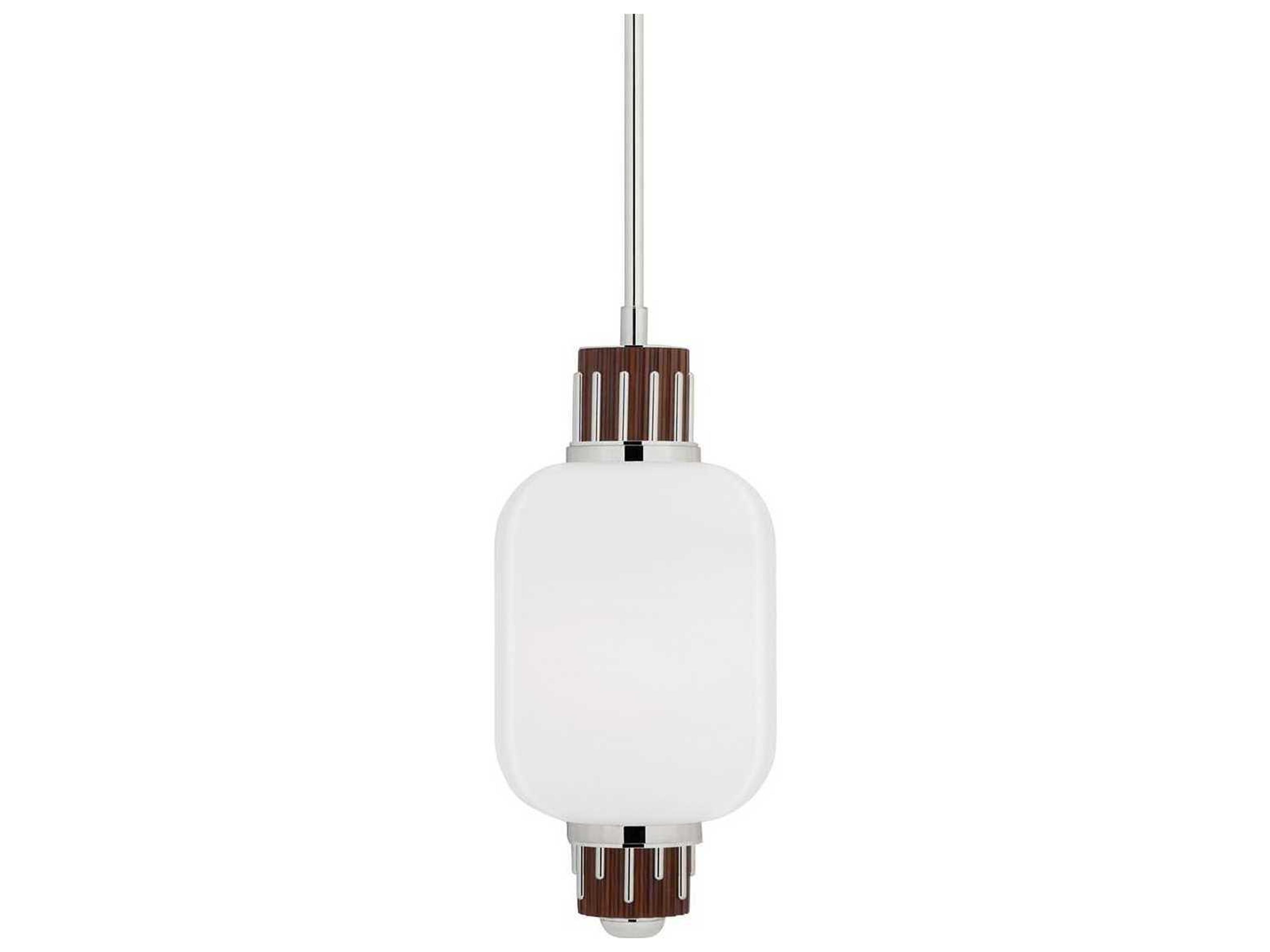 Peekskill 1-Light Polished Nickel Light Walnut Brown Glass Mini Pendant