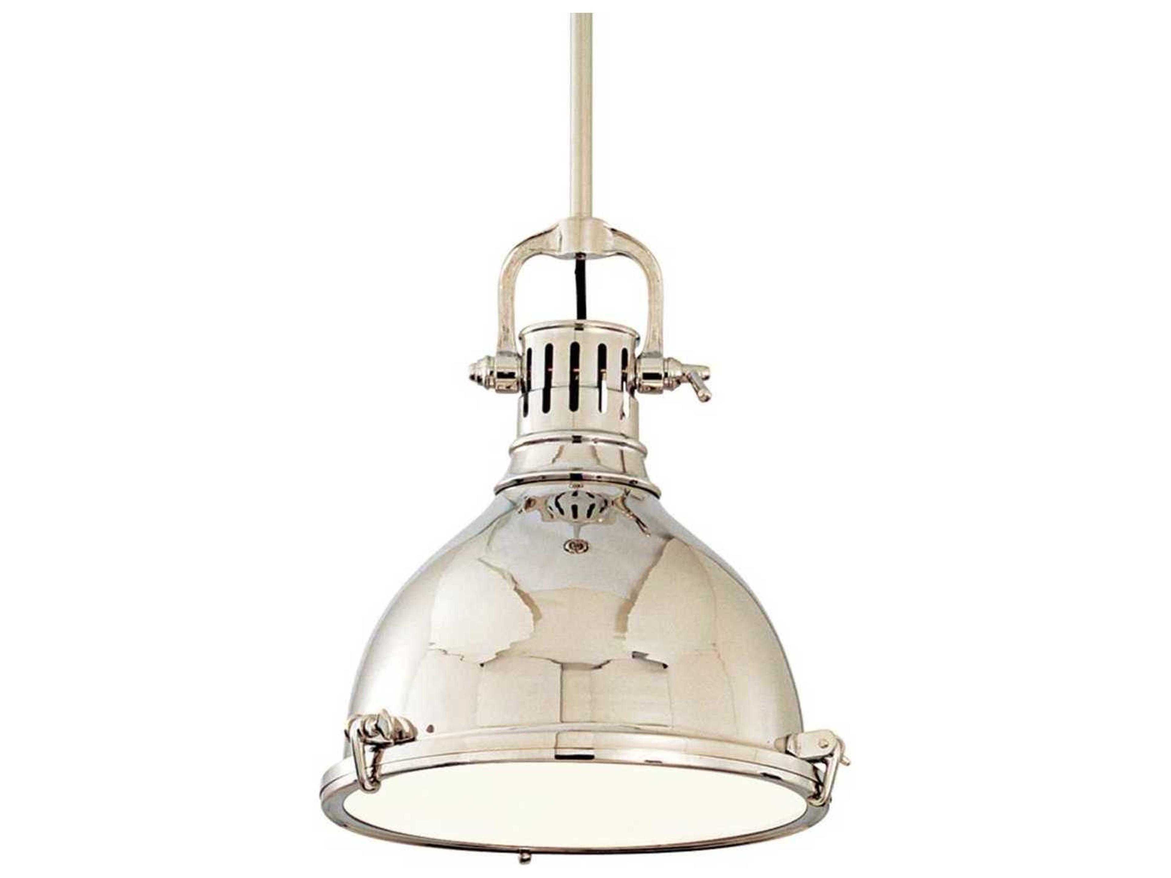 Pelham Pendant Light in Polished Nickel Industrial Dome