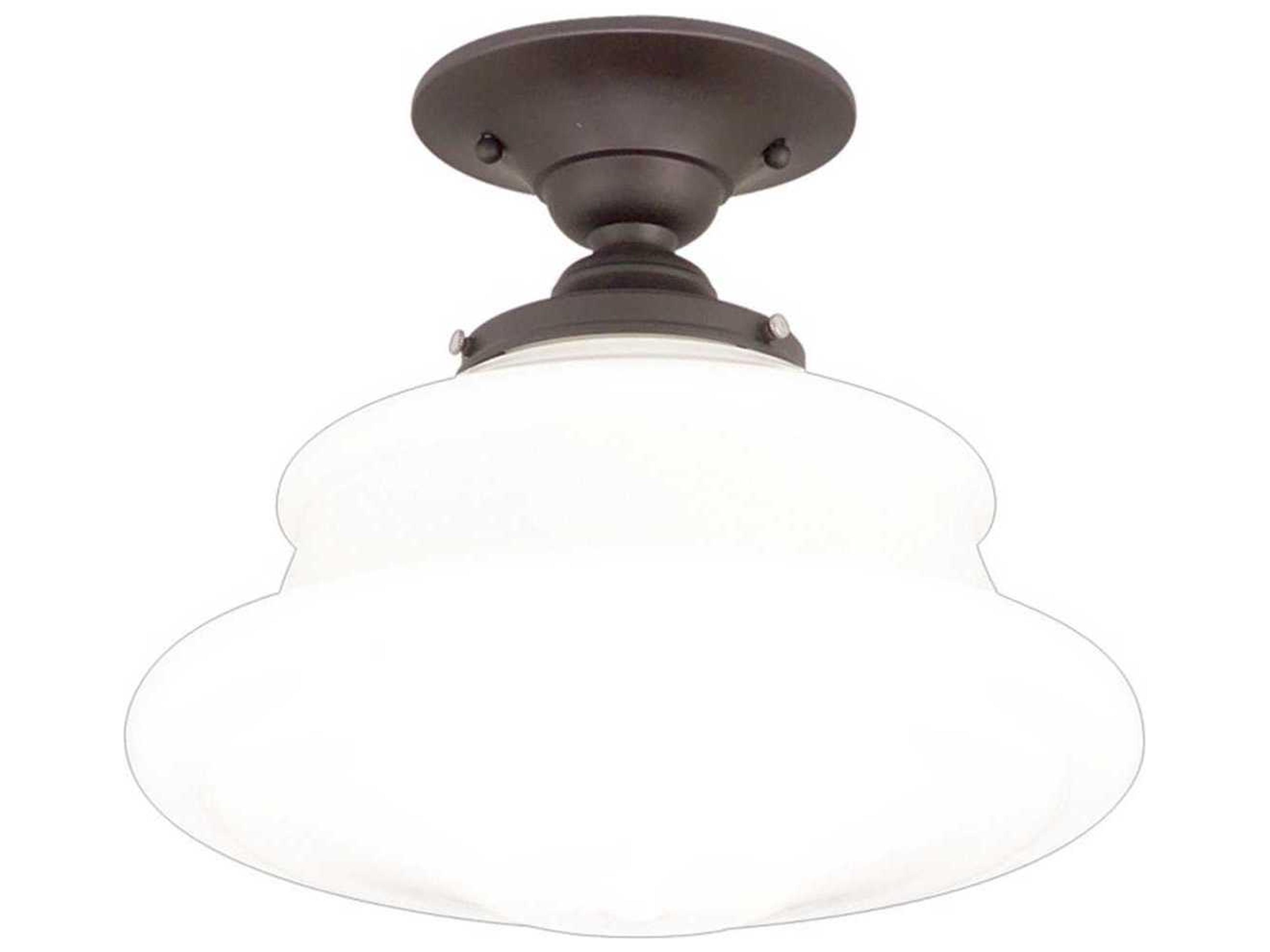 Petersburg 1-Light Old Bronze Yellow Glass Semi Flush Mount