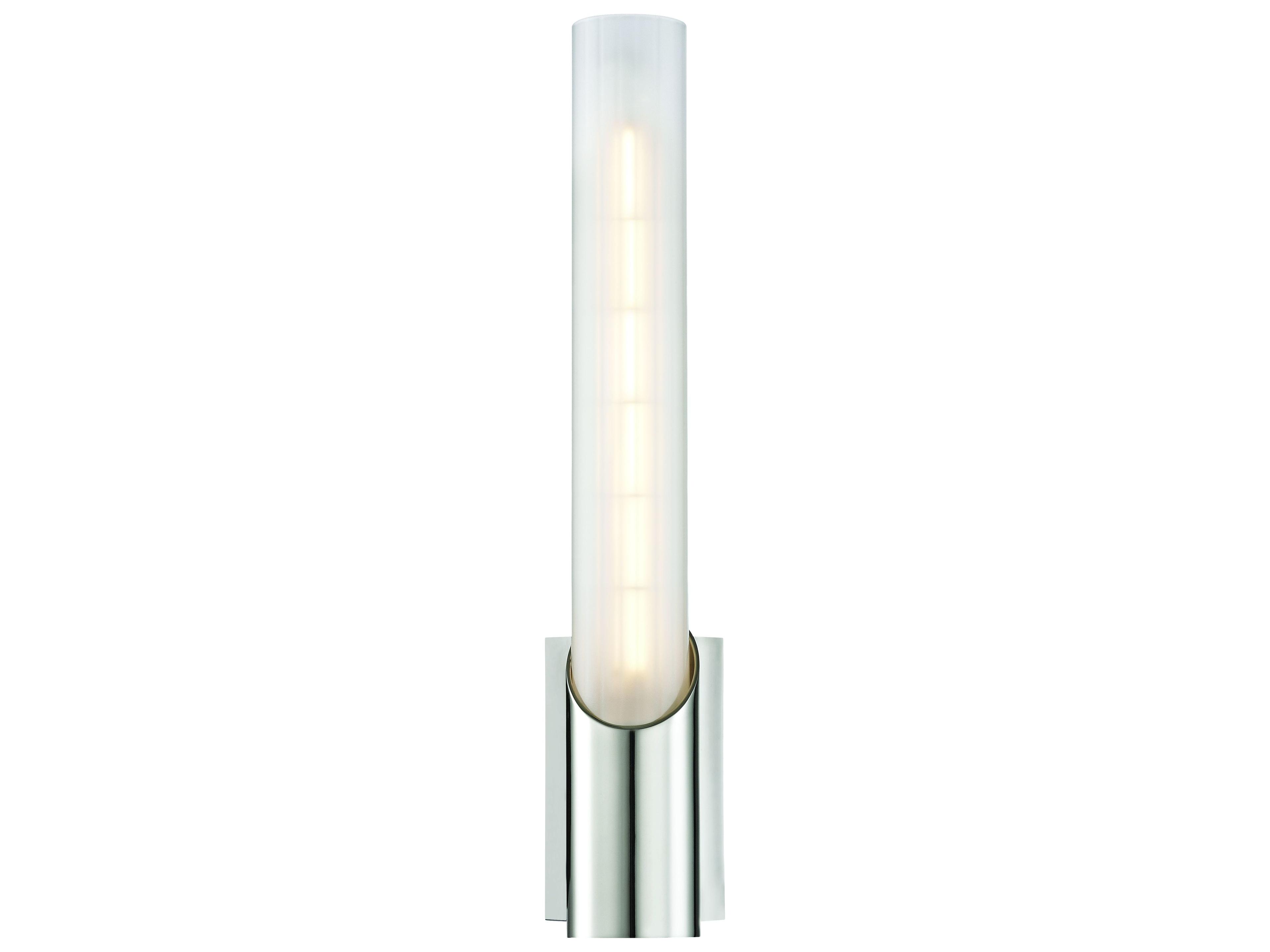 Pylon 1-Light Polished Nickel White Glass LED Wall Sconce