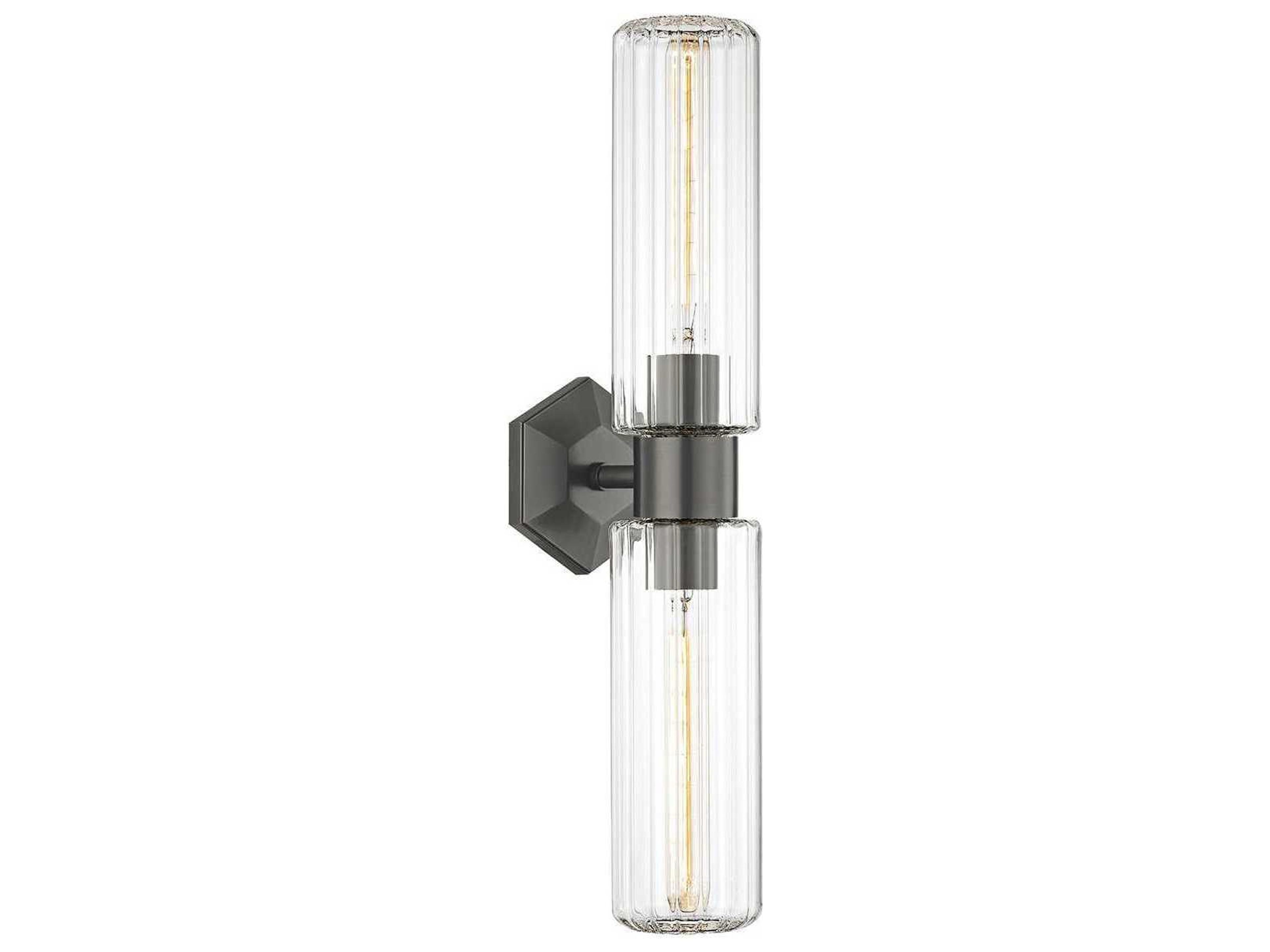 Roebling 2-Light Old Bronze Glass Wall Sconce