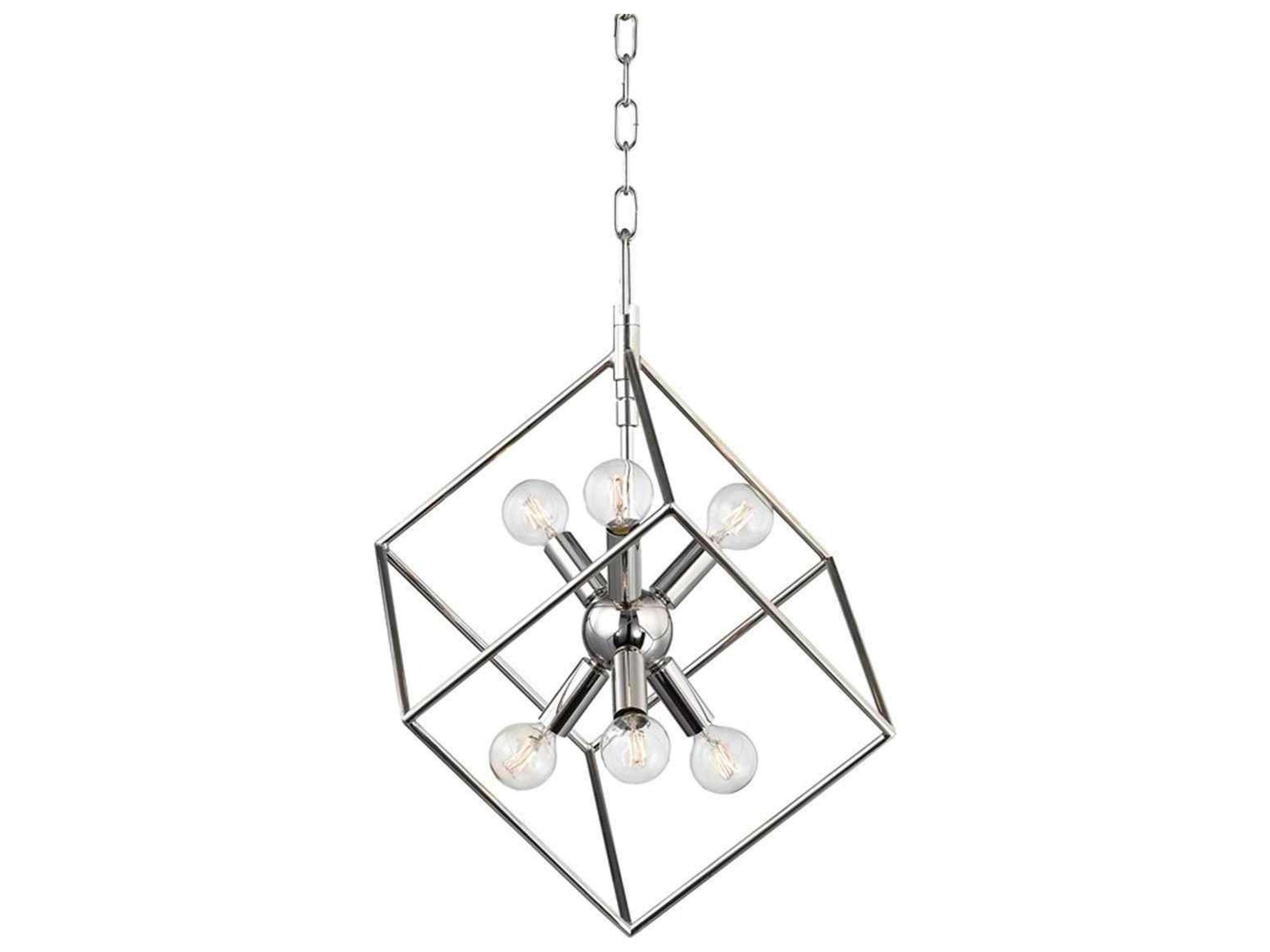 Lighting Roundout Six Light Pendant in Polished Nickel