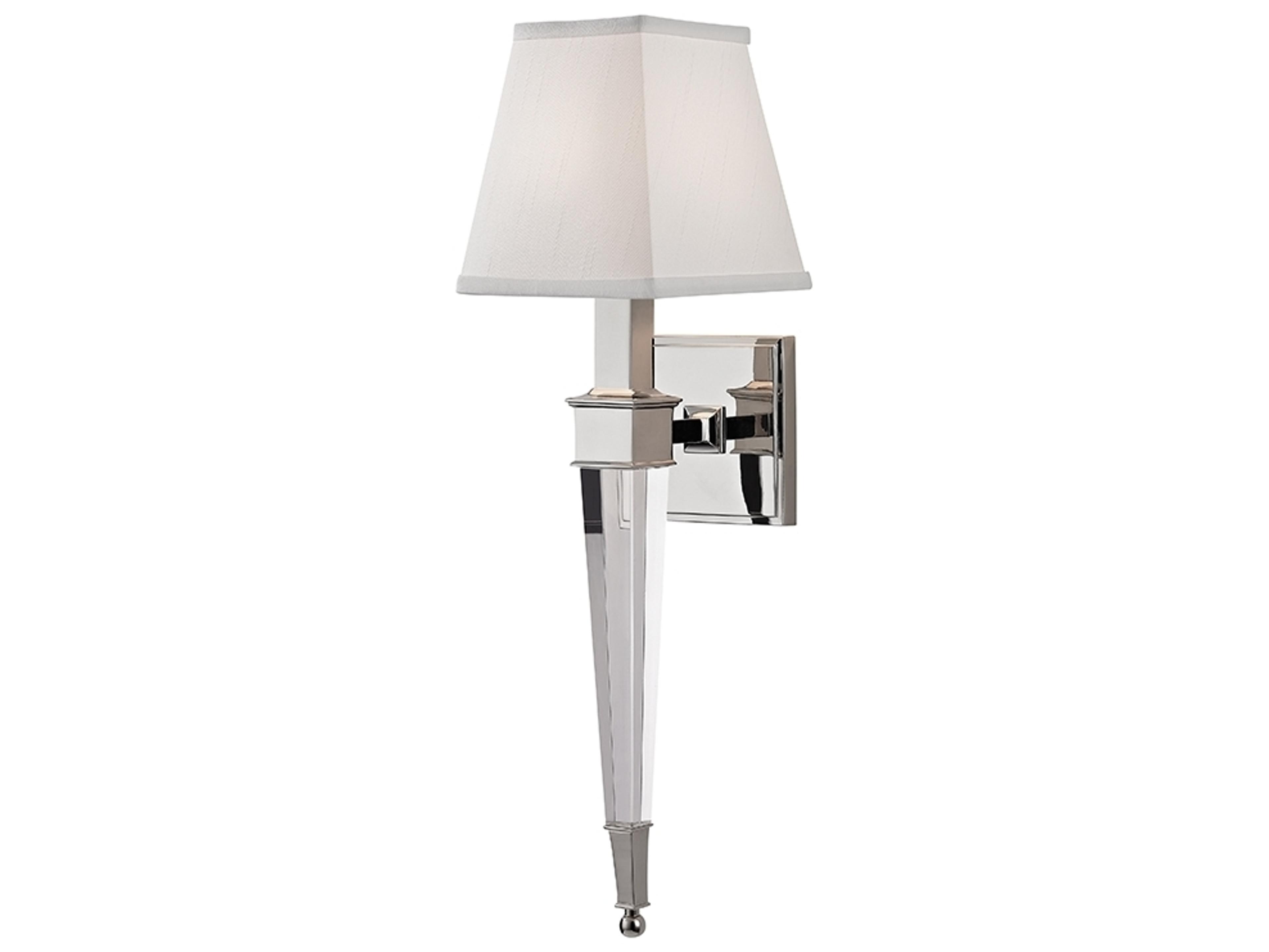 Ruskin Wall Sconce Polished Nickel Crystal Accent