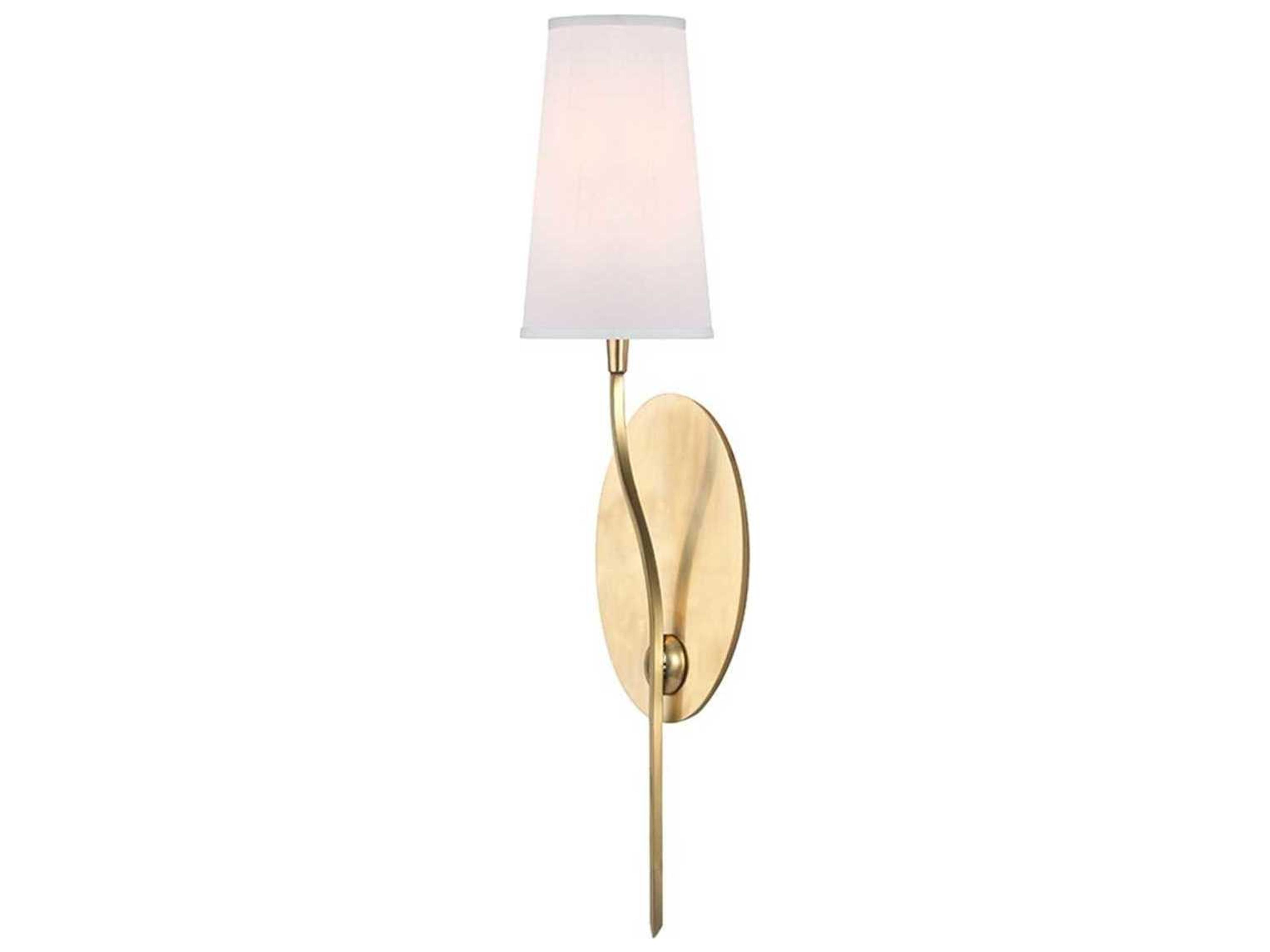 Rutland 1-Light Aged Brass White Wall Sconce
