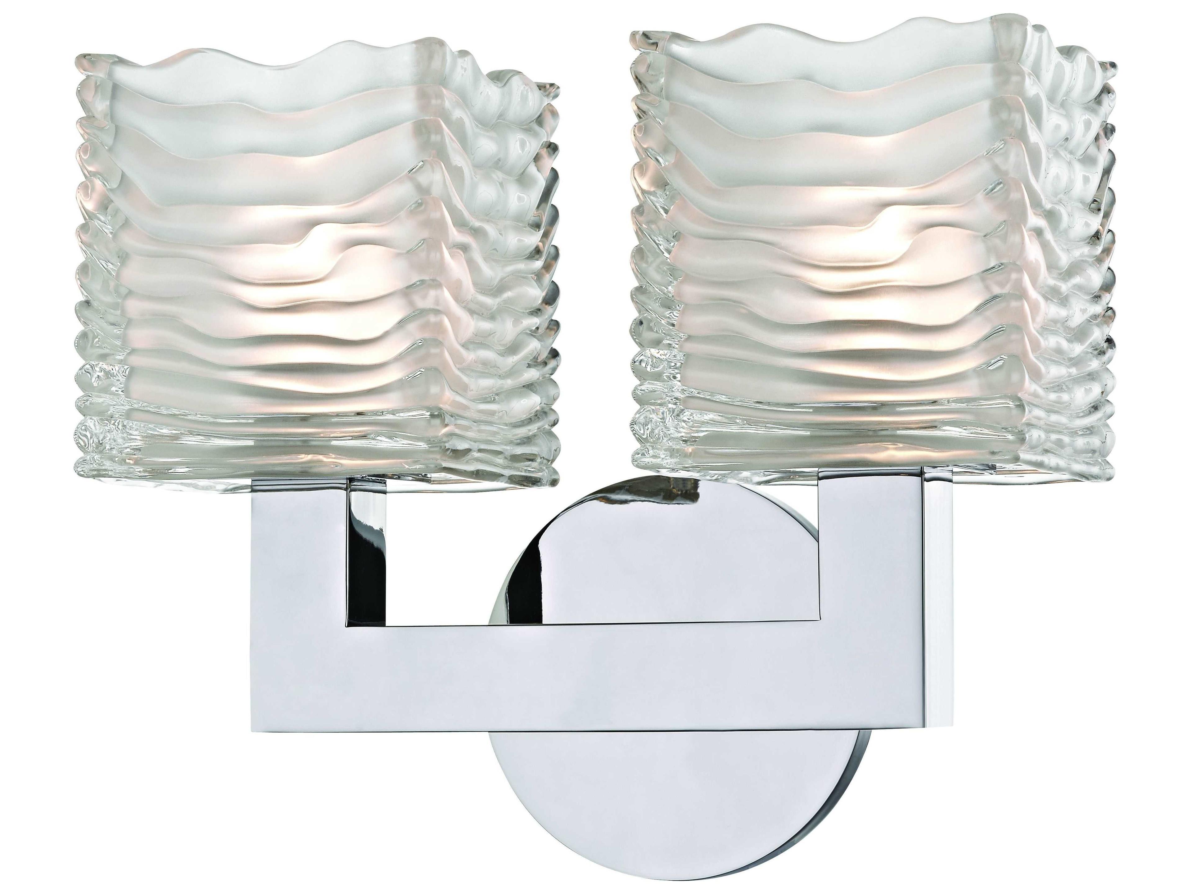 Sagamore 2-Light Polished Chrome Clear Glass LED Vanity Light