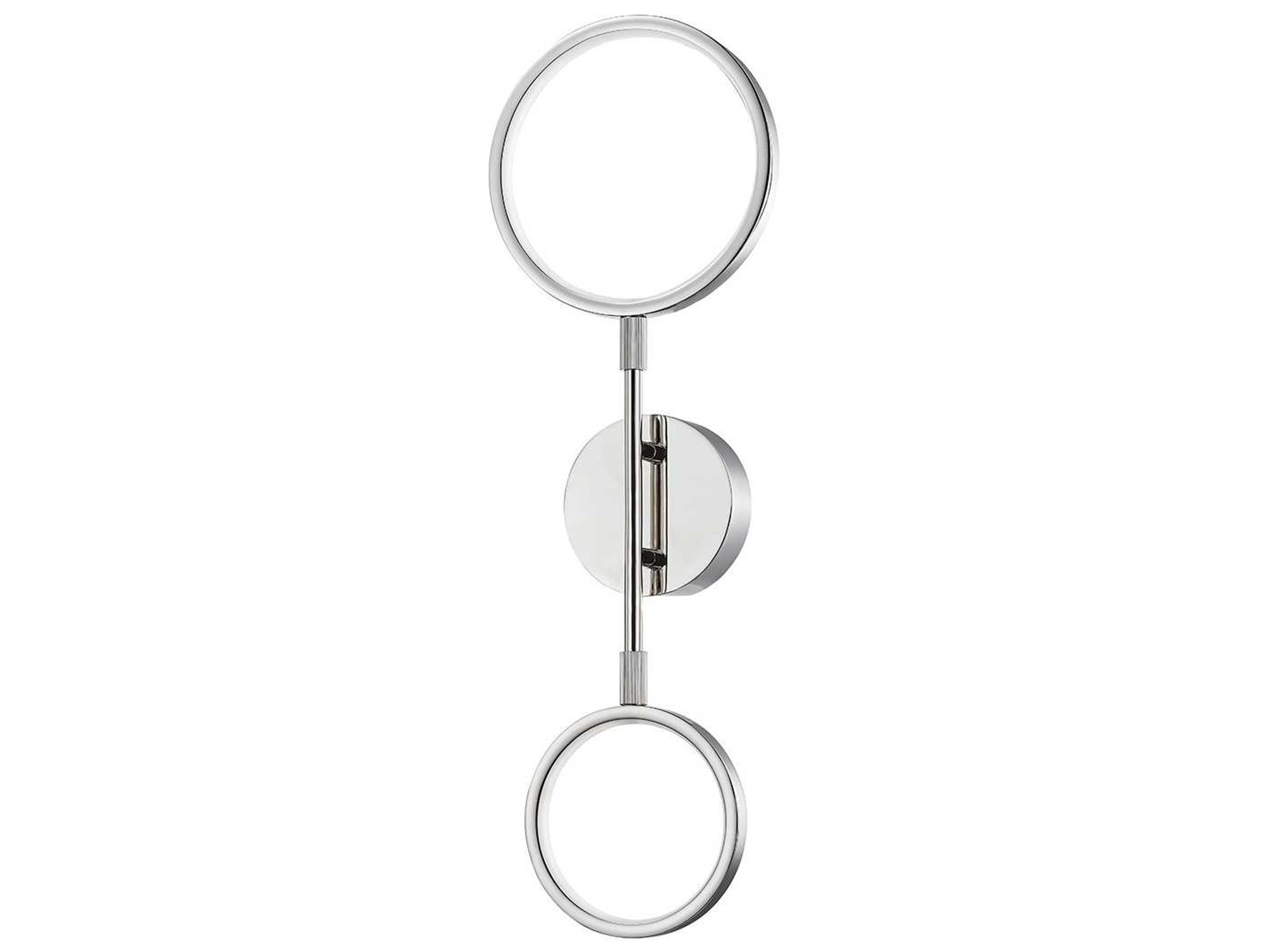 Saturn 2-Light Polished Nickel Glass LED Wall Sconce