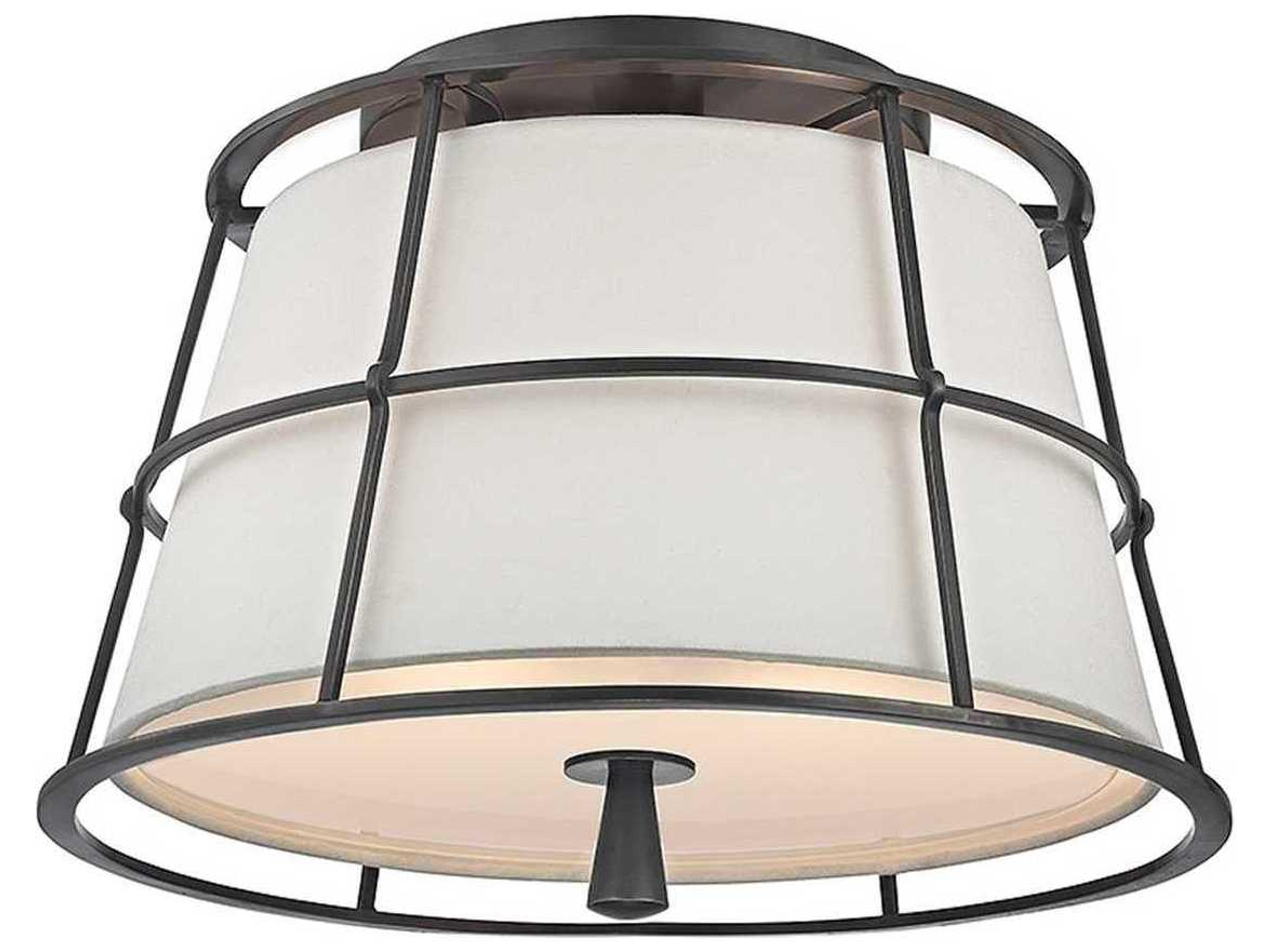 Savona 2-Light Old Bronze White Empire Semi Flush Mount