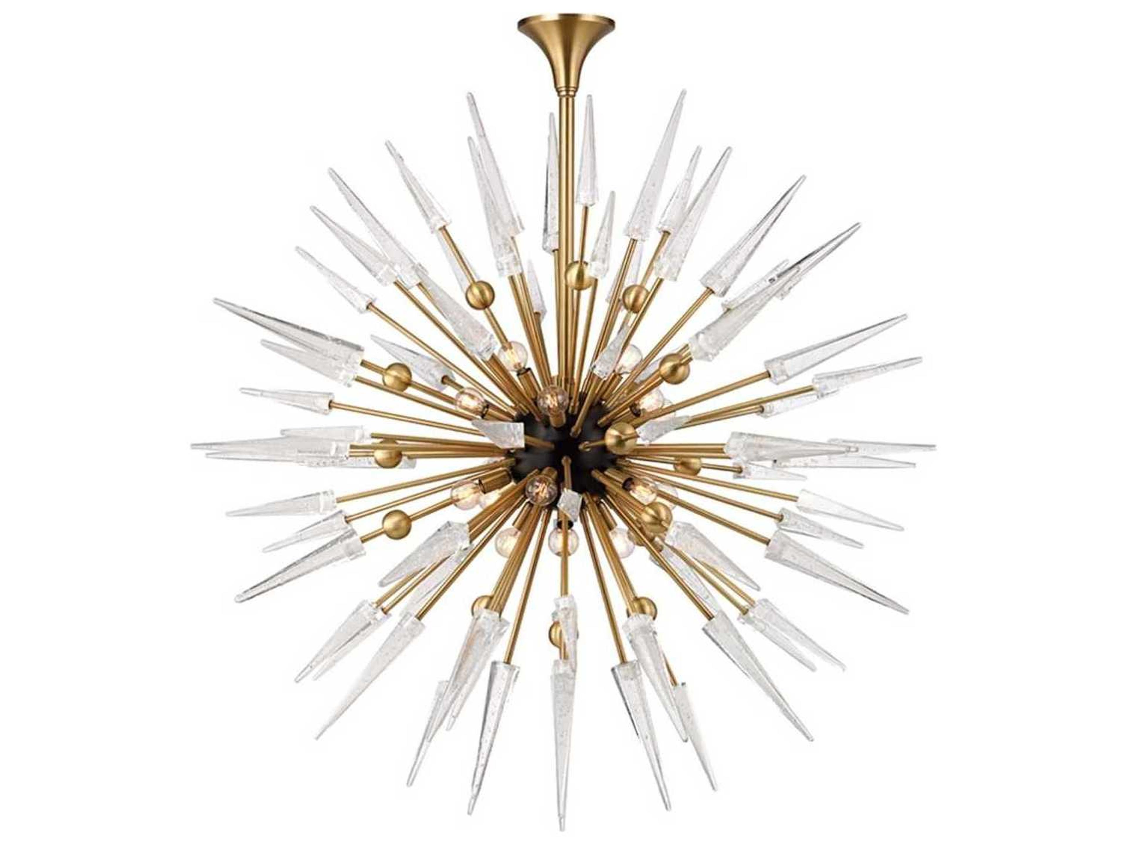Sparta 18-Light8-Light Aged Brass Clear Pendant