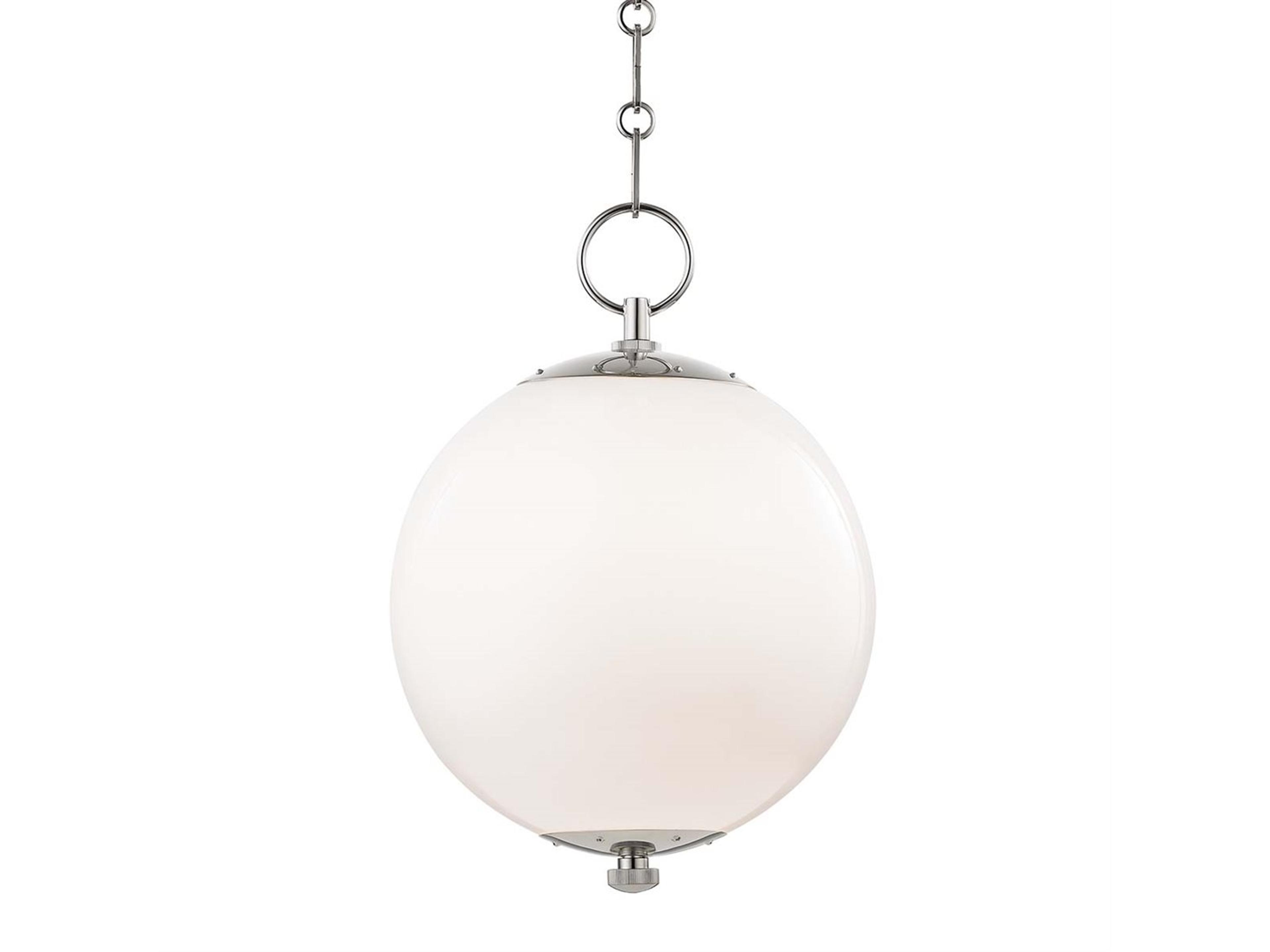 Sphere 1-Light Polished Nickel White Glass Globe Mini Pendant