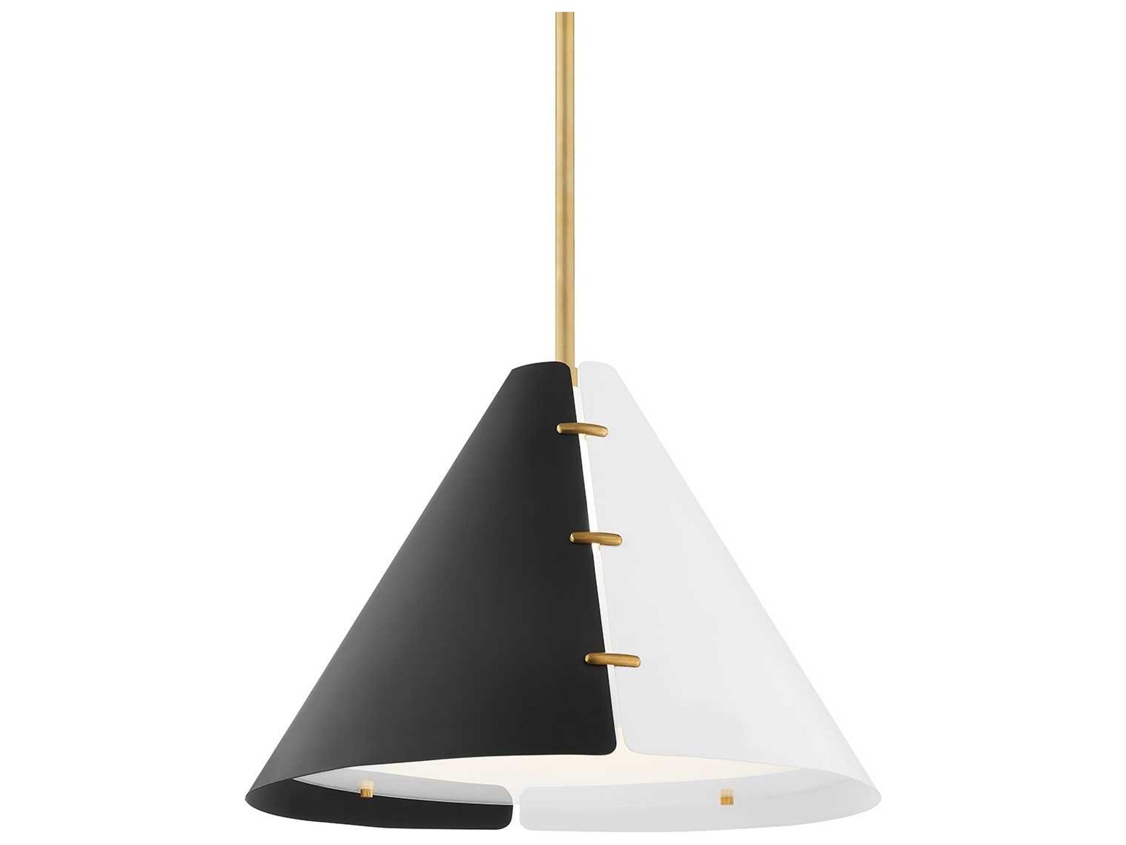 Split 1-Light Aged Brass Pendant