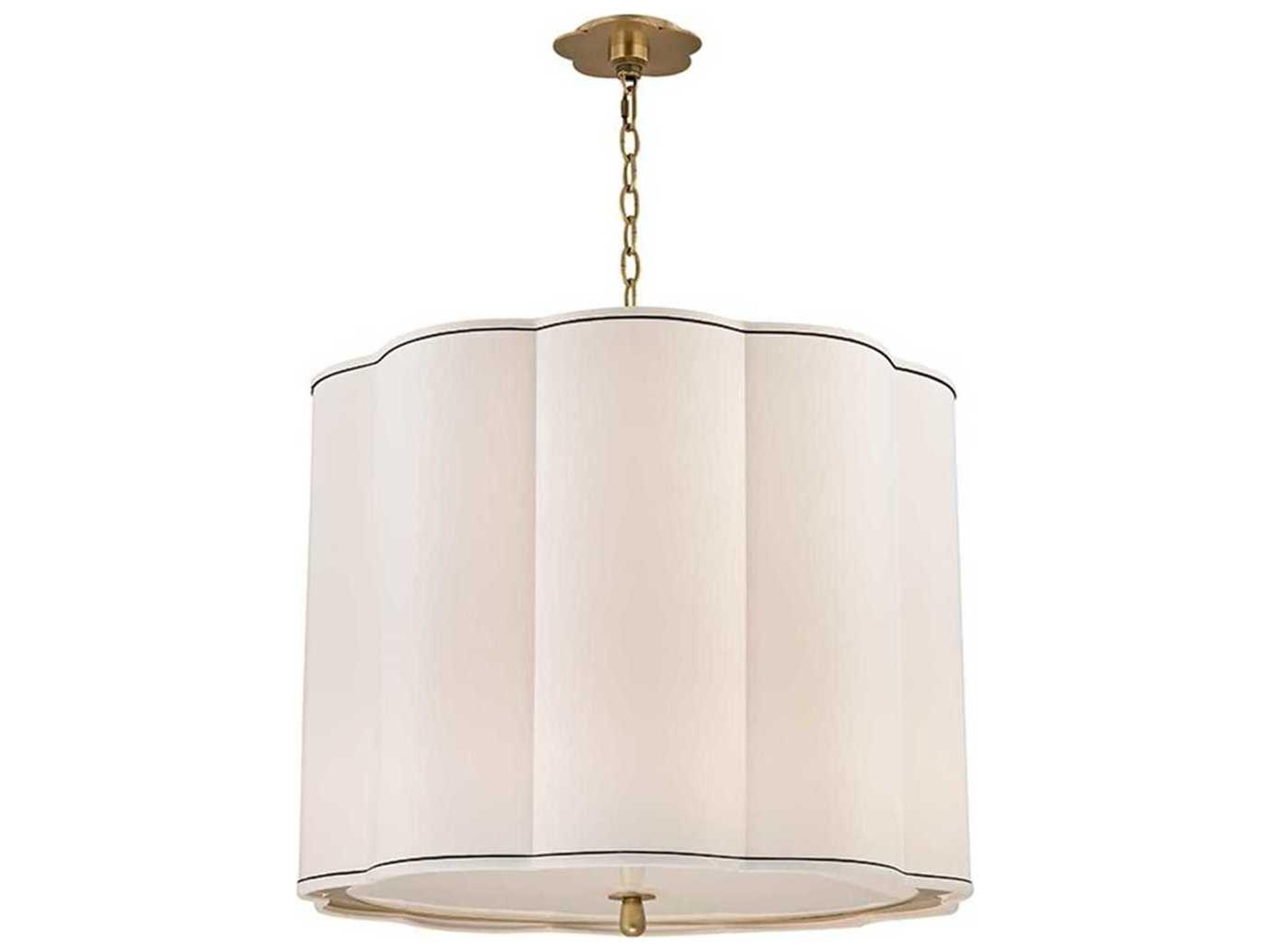 Sweeny 5-Light Aged Brass White Pendant