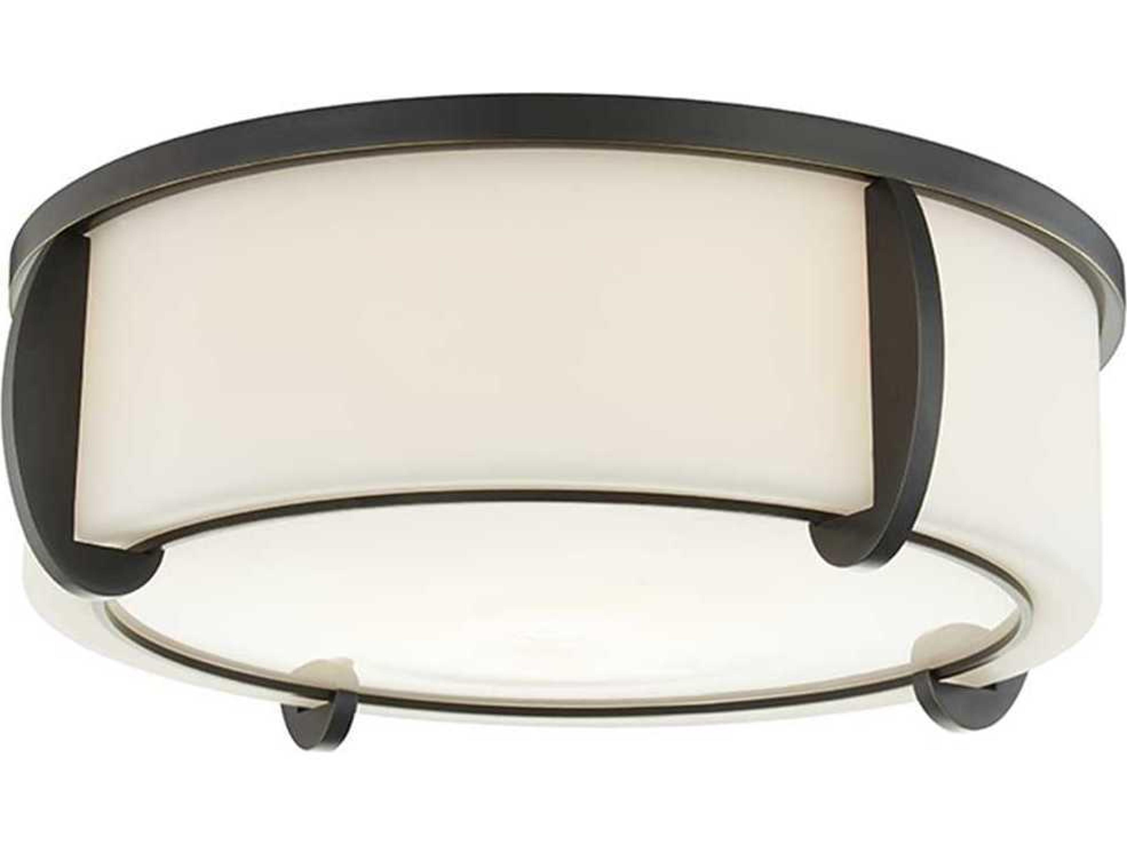 Talon 3-Light Old Bronze Yellow Glass Drum Flush Mount