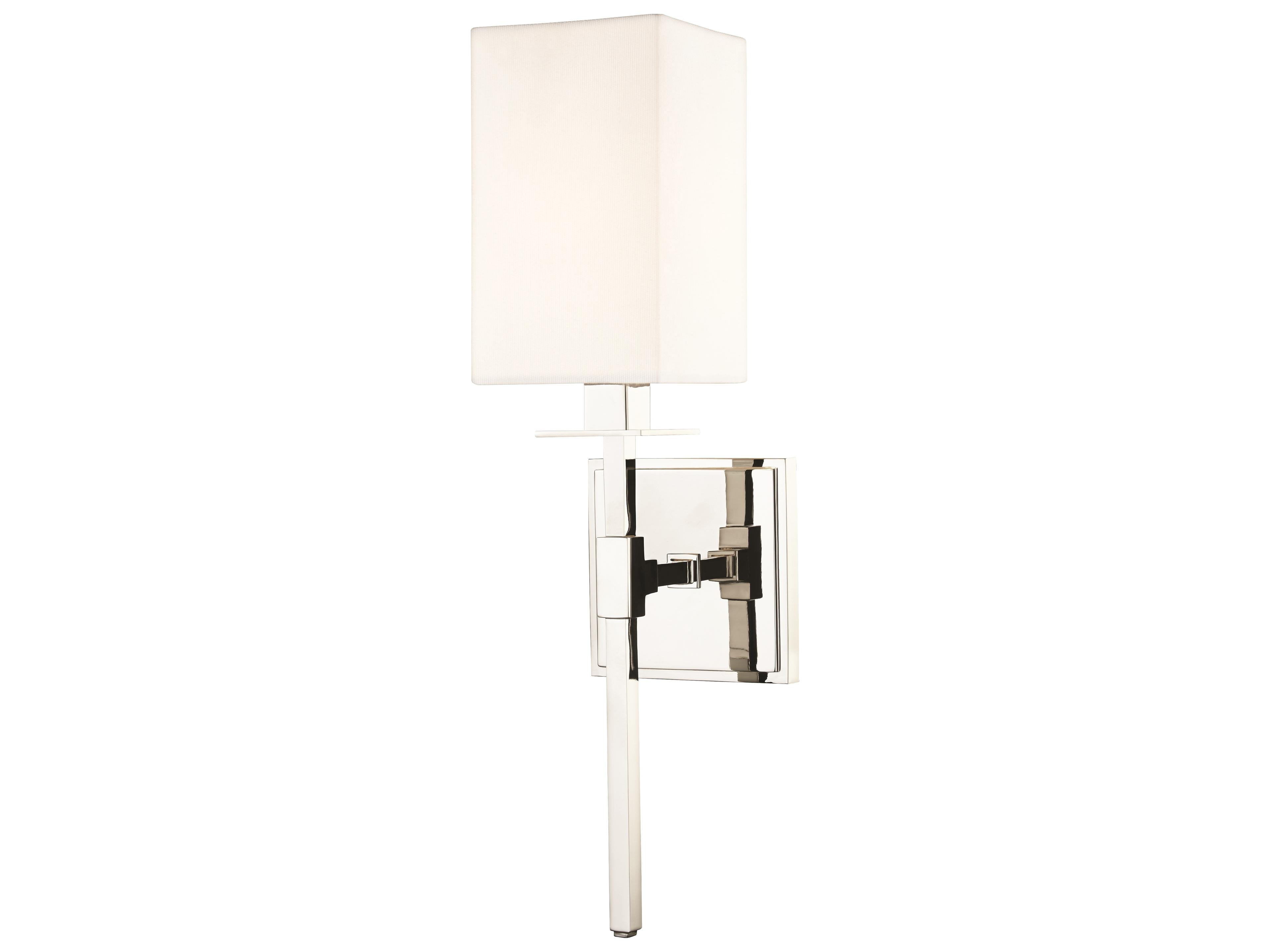 Taunton 1-Light Polished Nickel Off White Wall Sconce