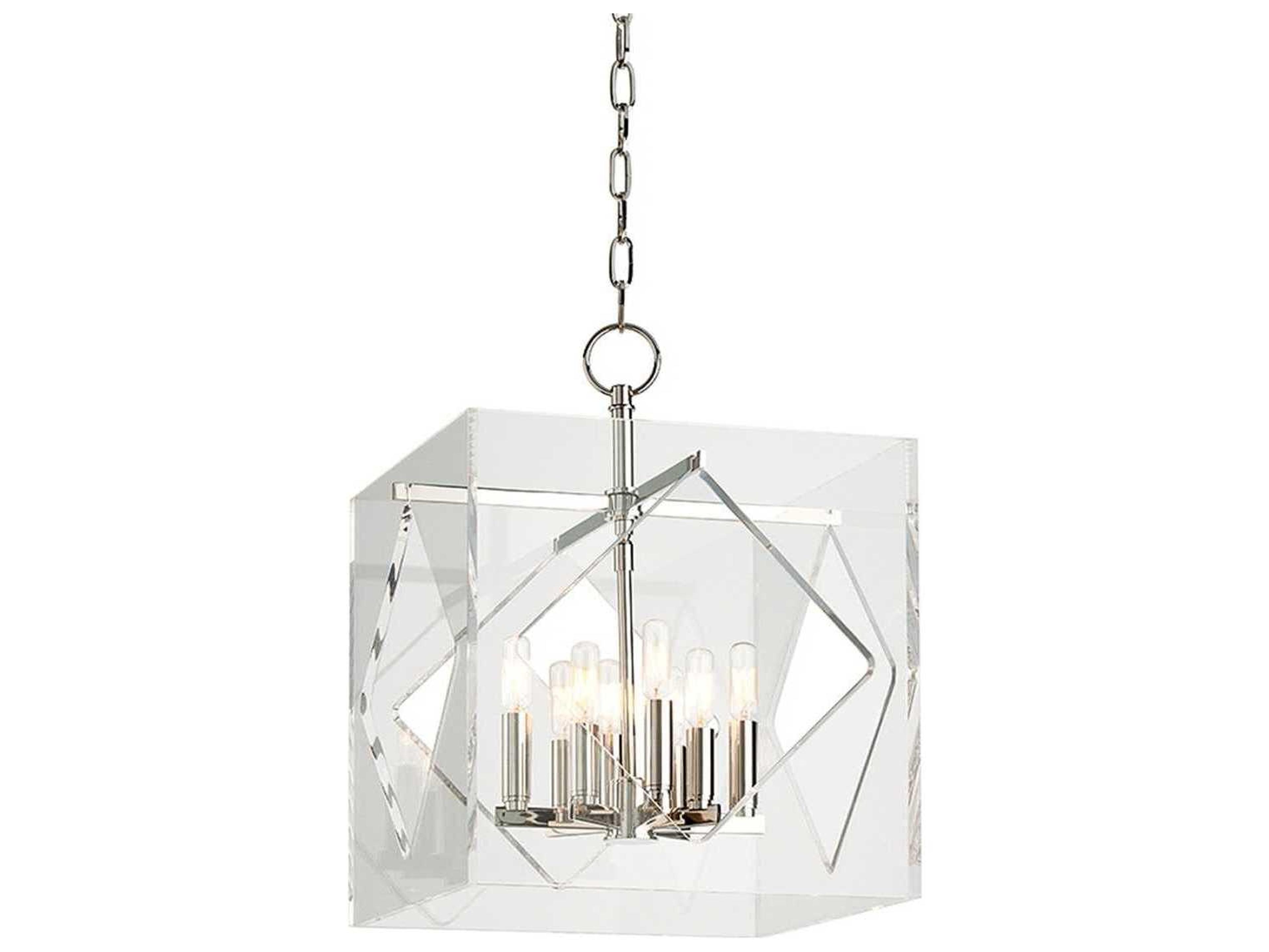 Travis 8-Light Polished Nickel Clear Candelabra Chandelier