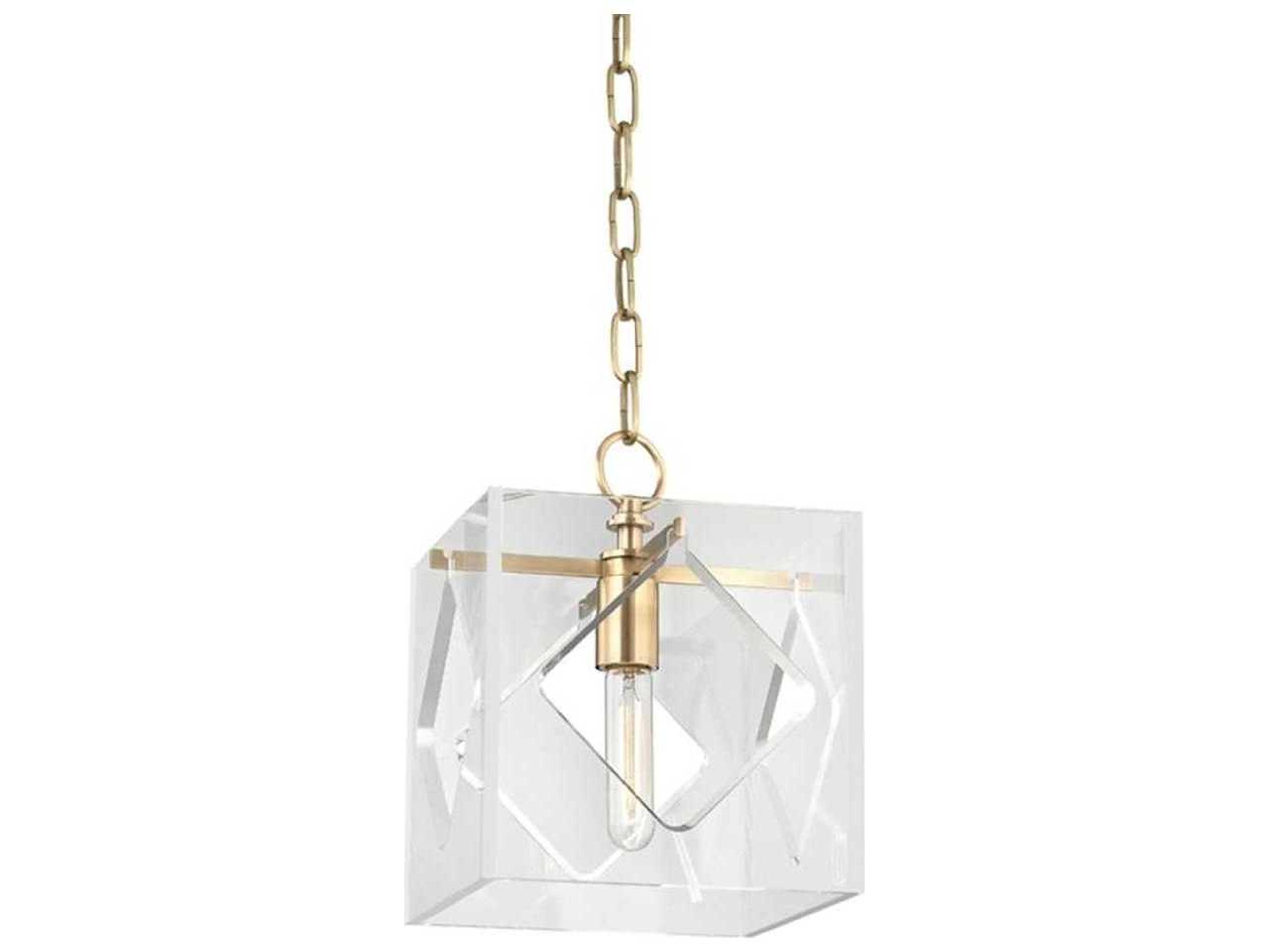 Travis 1-Light Aged Brass Clear Mini Pendant