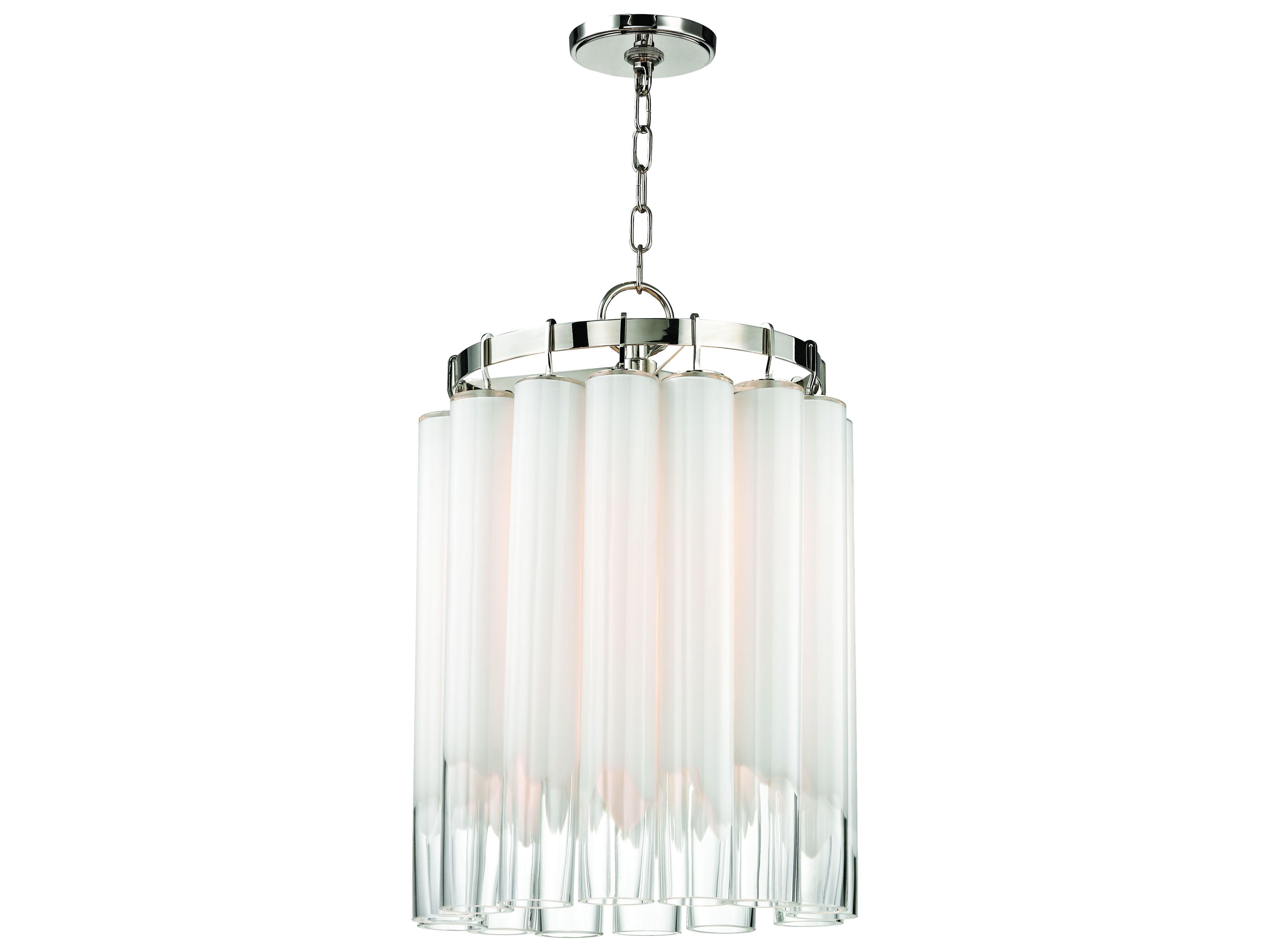 Tyrell 4-Light Polished Nickel Clear Crystal Glass Pendant