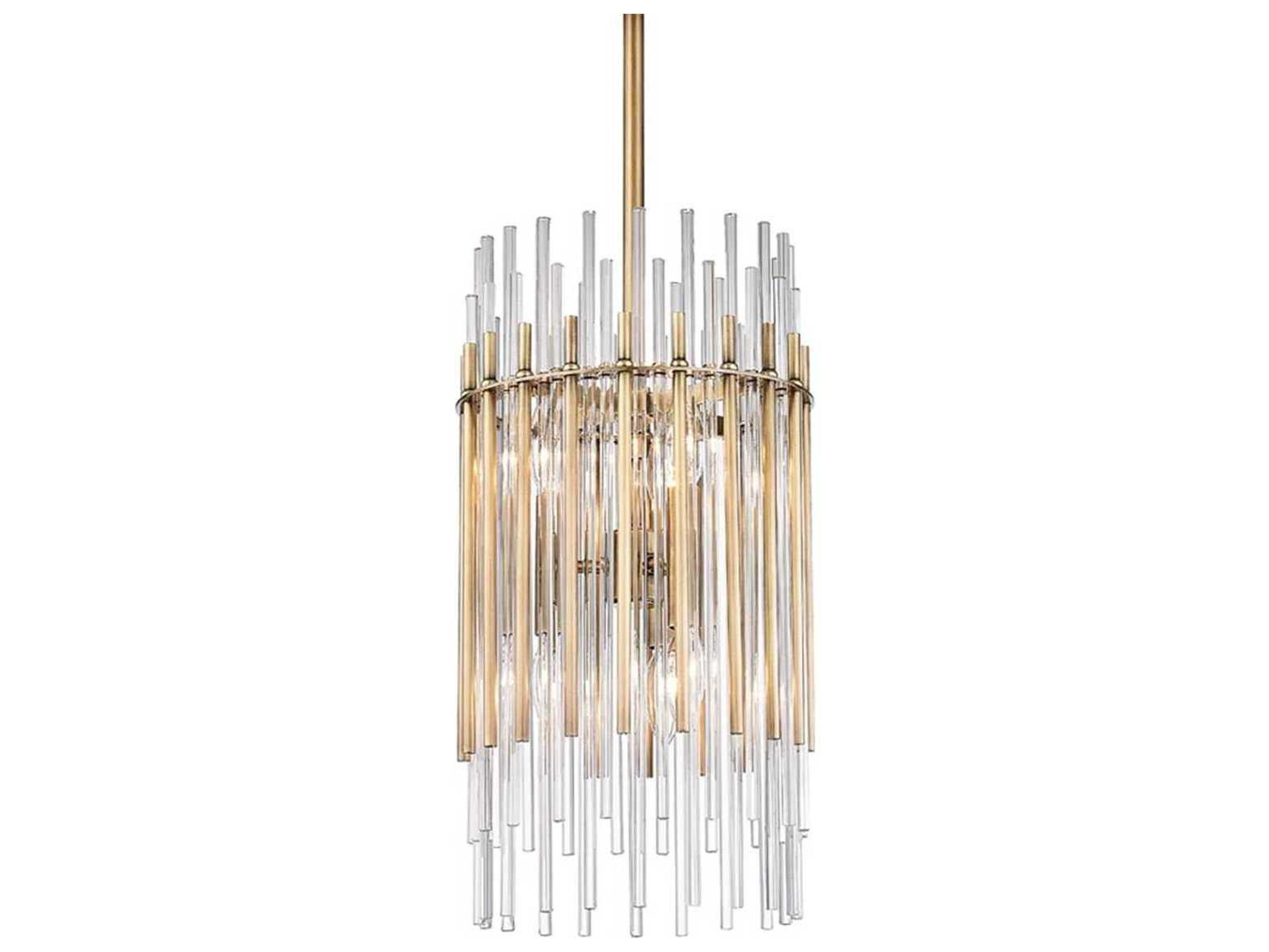 Wallis 6-Light Aged Brass Clear Glass Mini Pendant