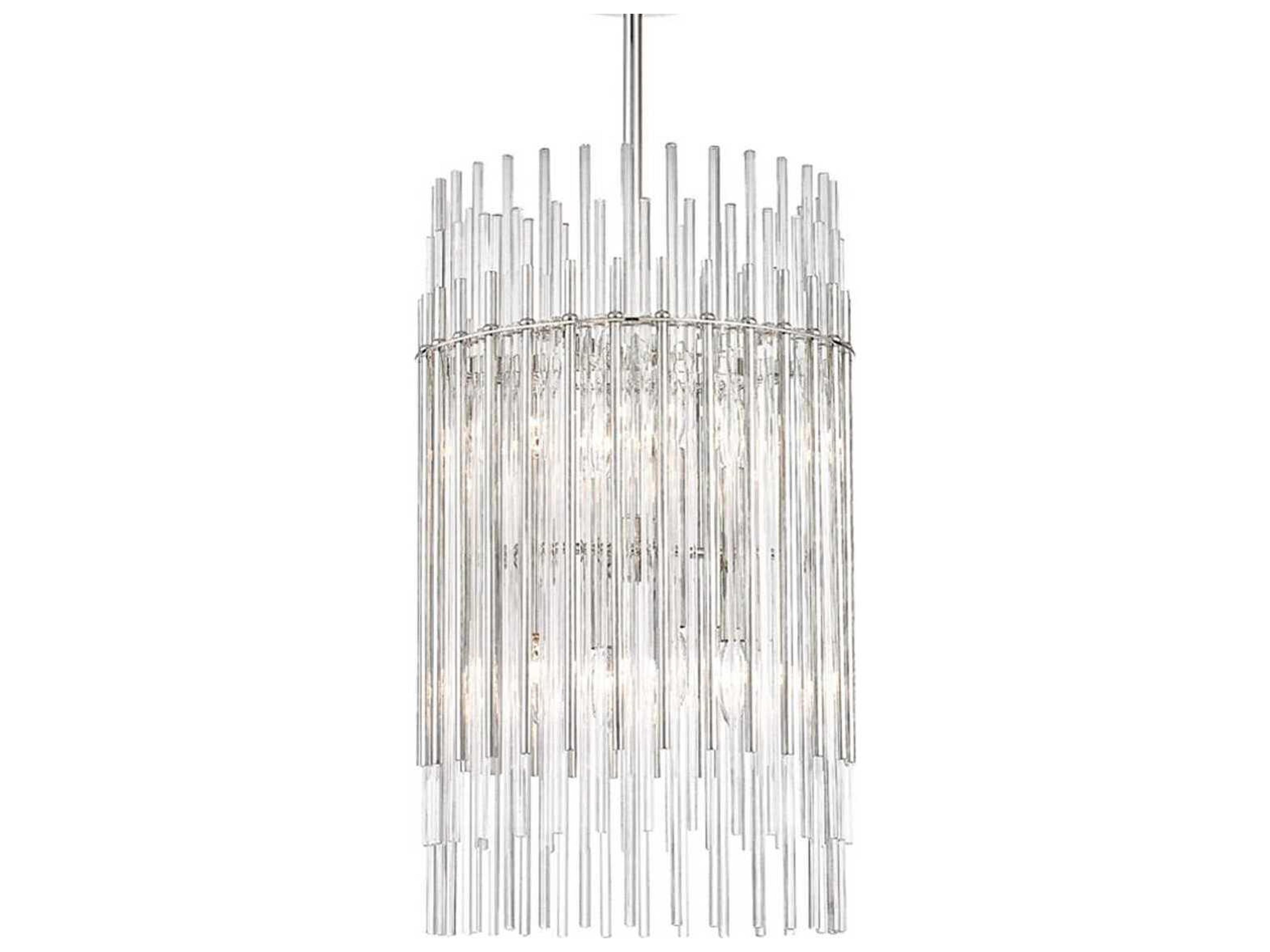 Wallis 8-Light Polished Nickel Clear Glass Pendant