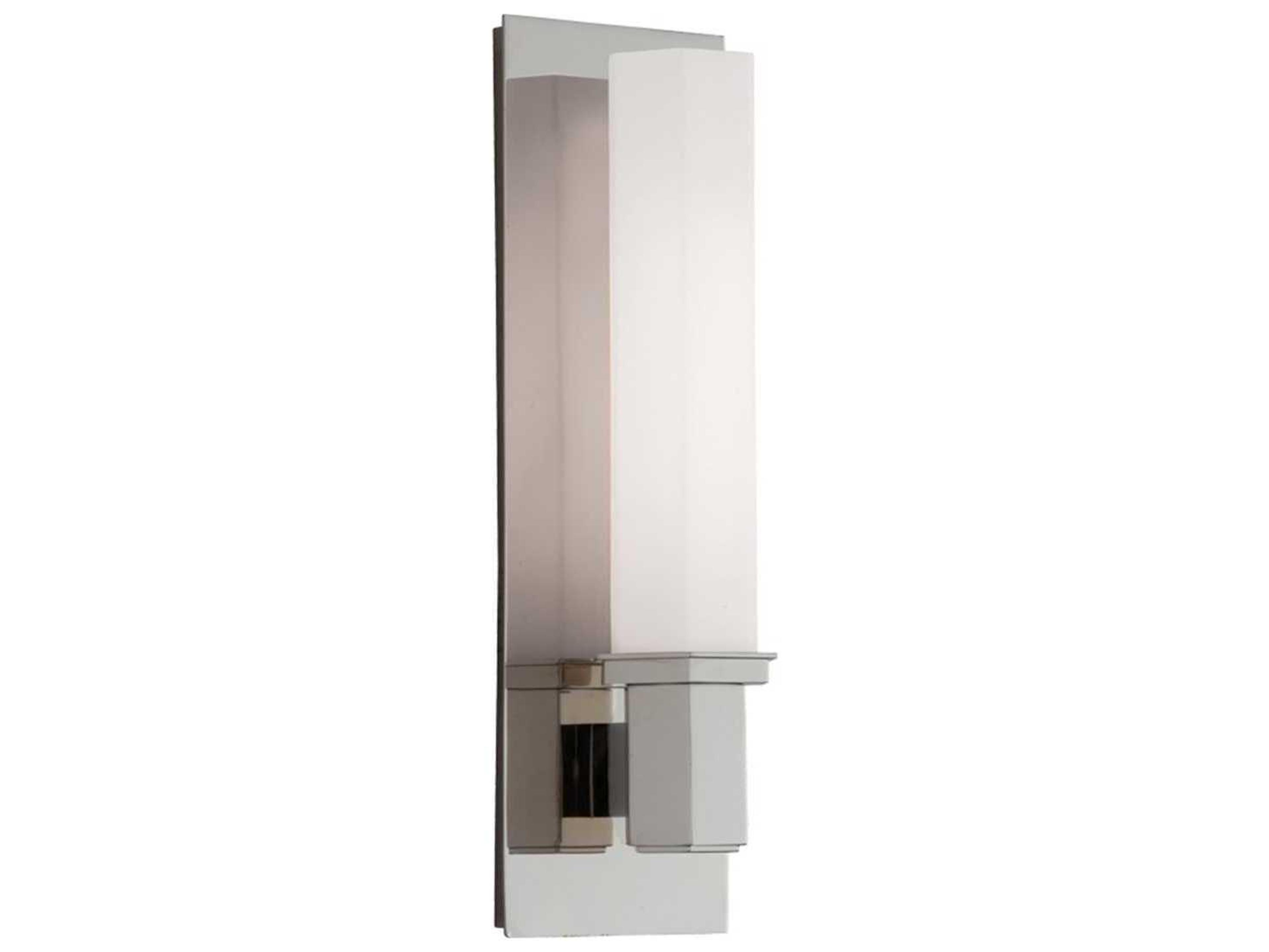 Walton 1-Light Polished Nickel Off White Glass Wall Sconce