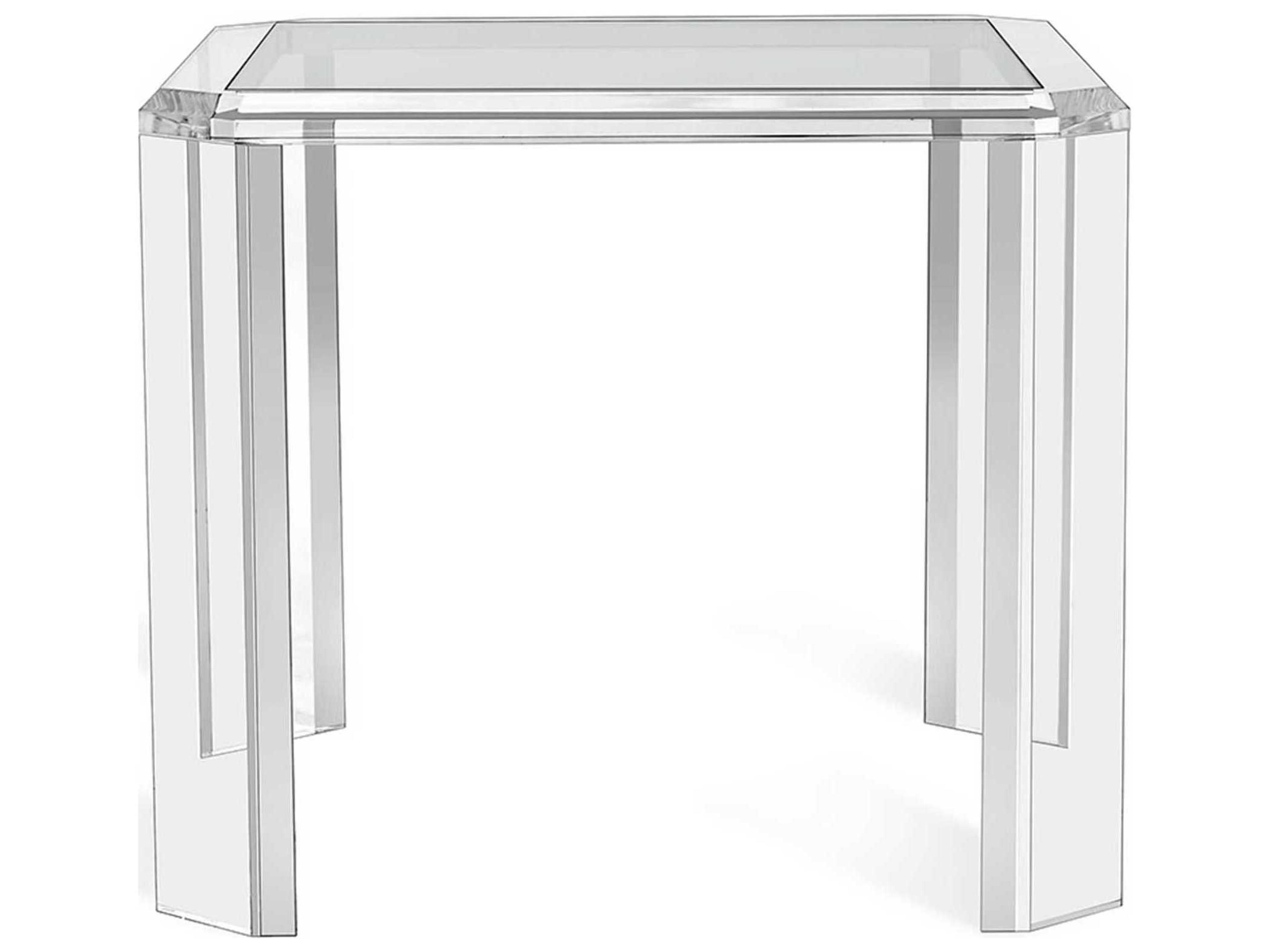 Interlude Home Alden Square Glass Clear End Table