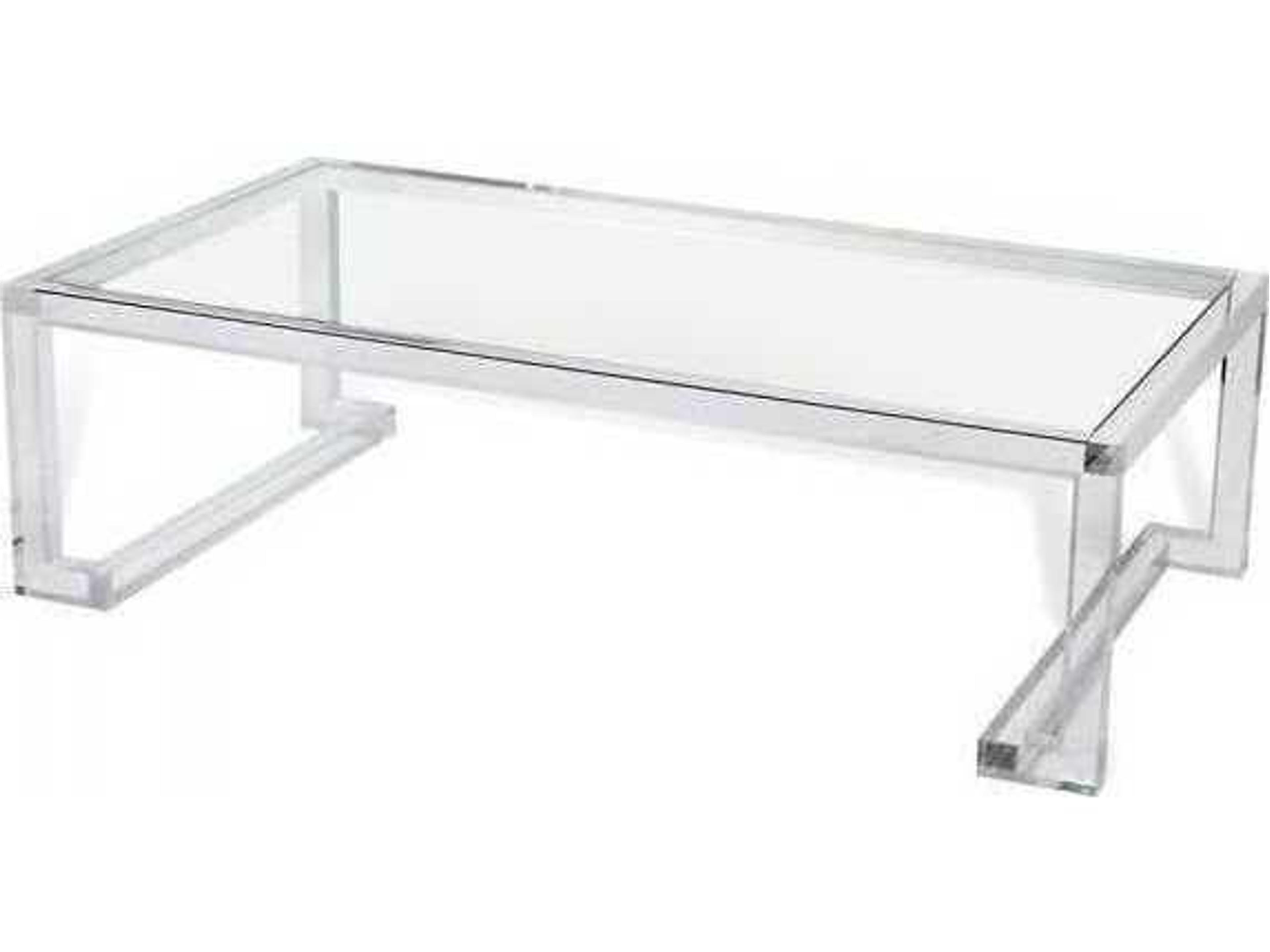 Ava Rectangular Cocktail Table Large Clear Acrylic Glass