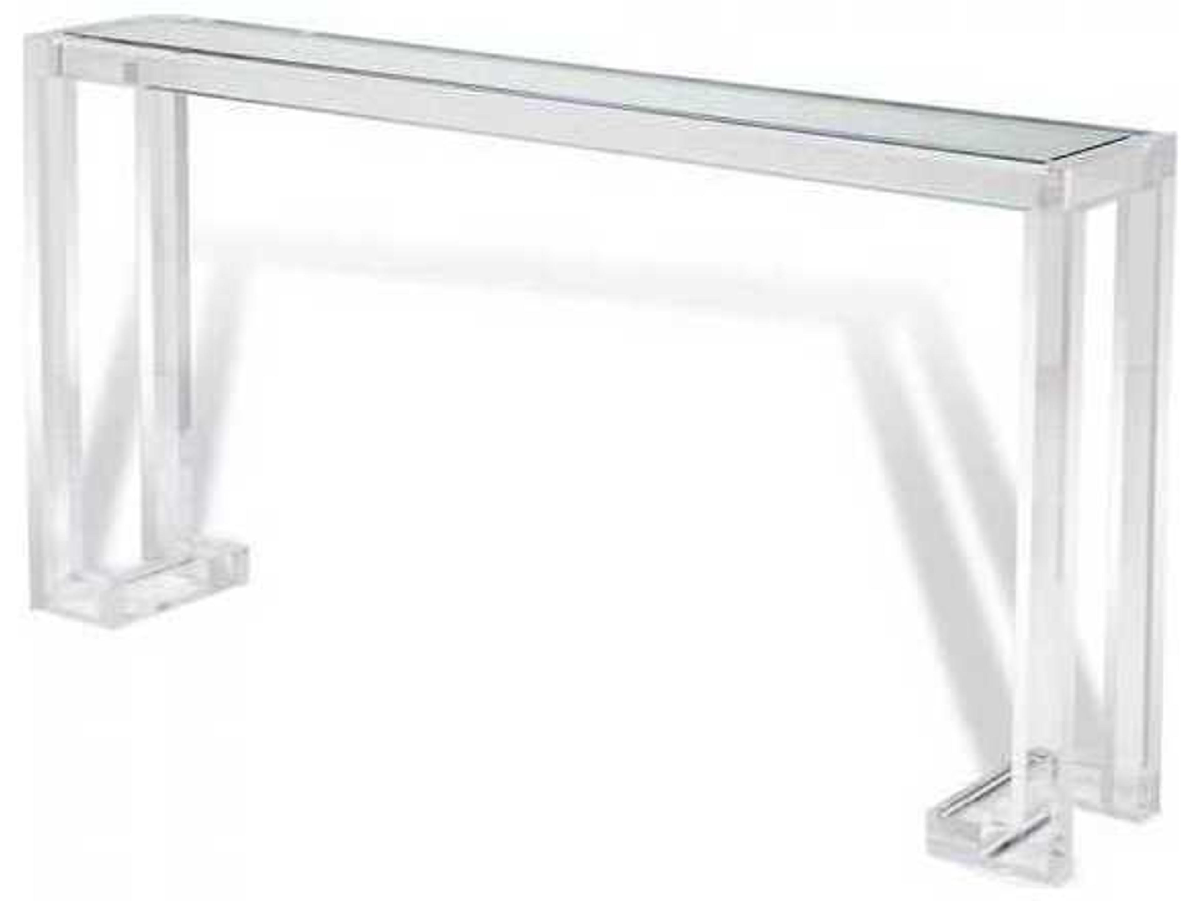 Rectangular Clear Glass Console Table
