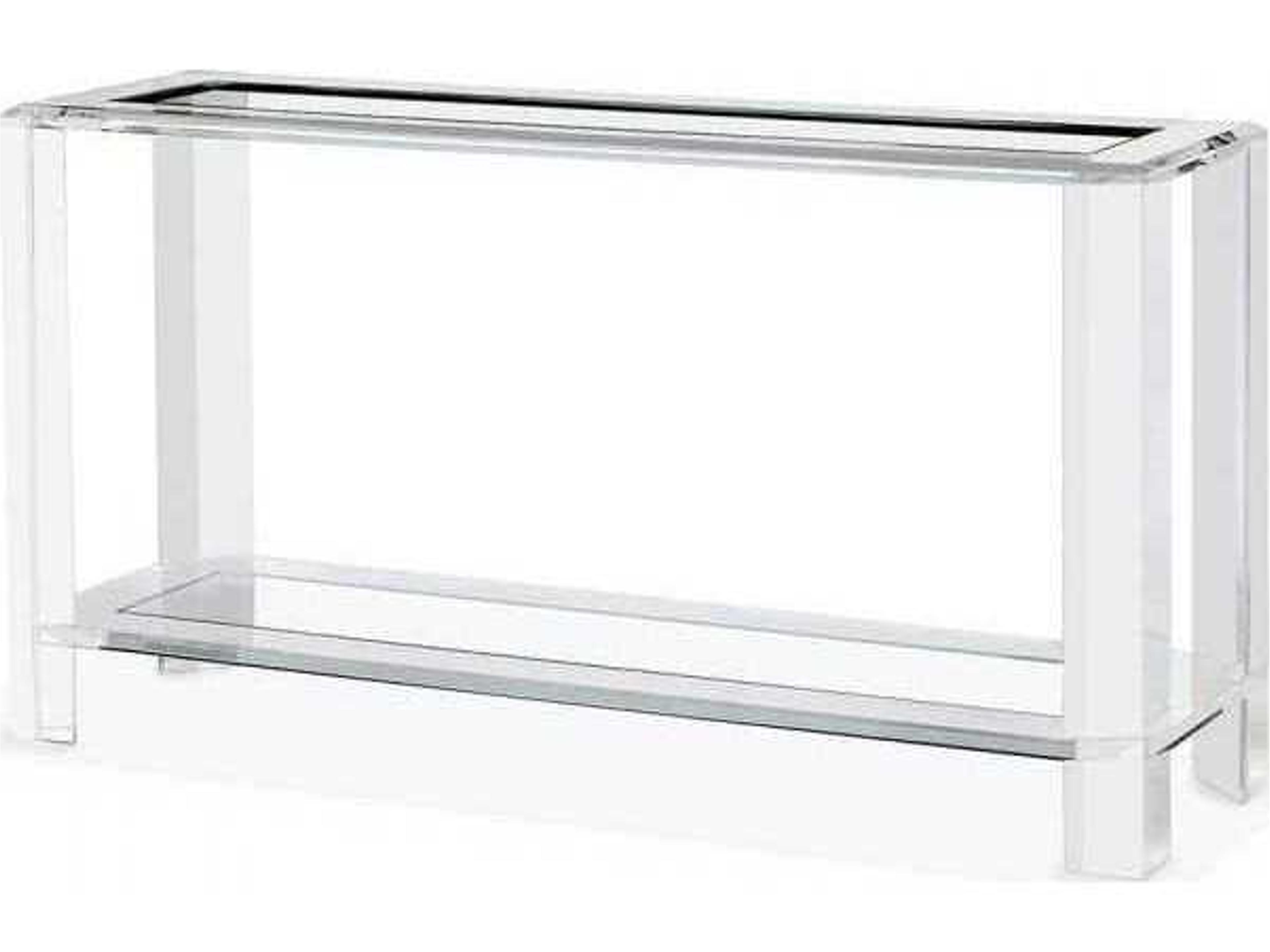 Rectangular Clear Glass Console Table