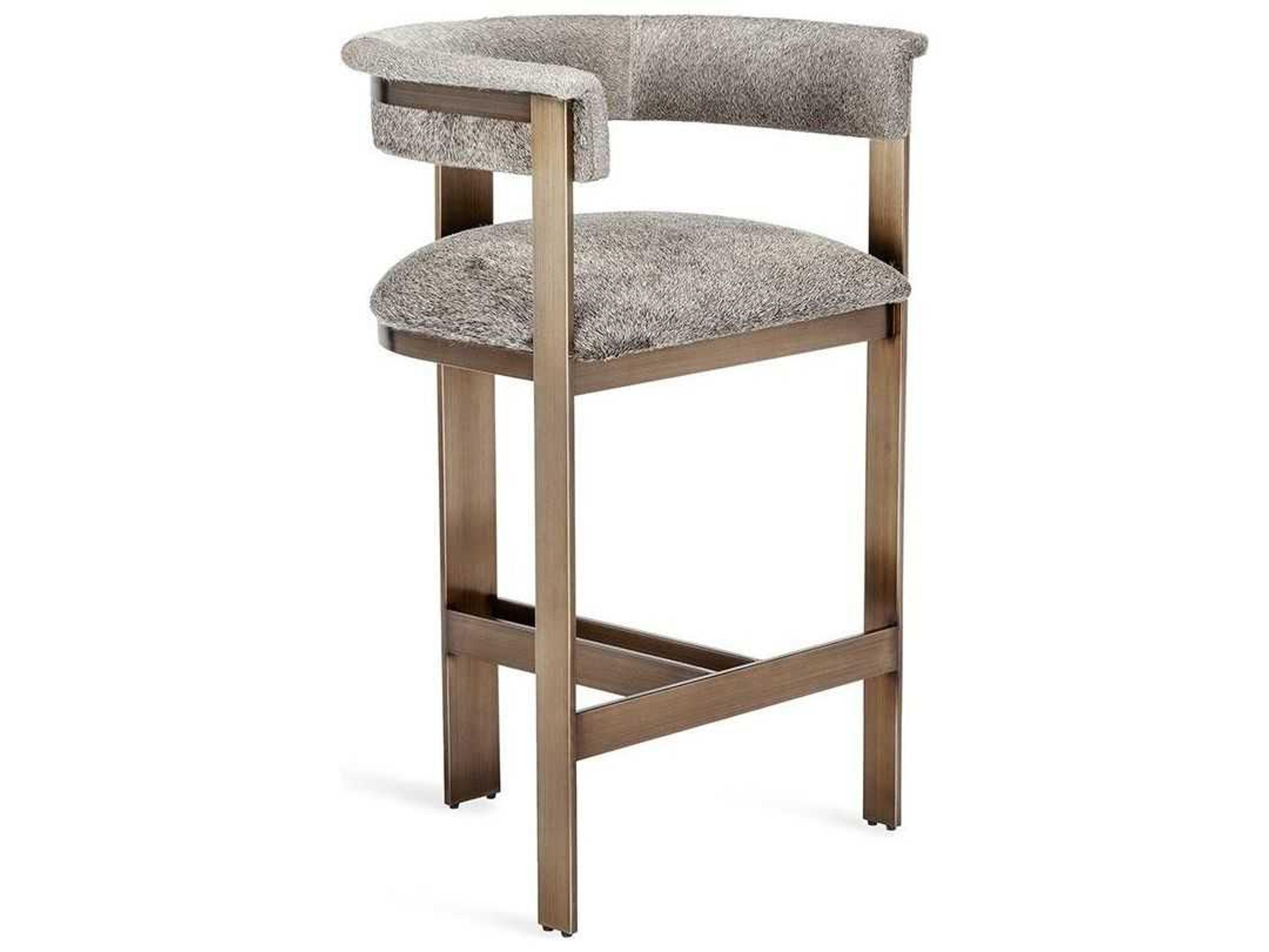 Darcy Counter Stool Modern Bronze and Leather