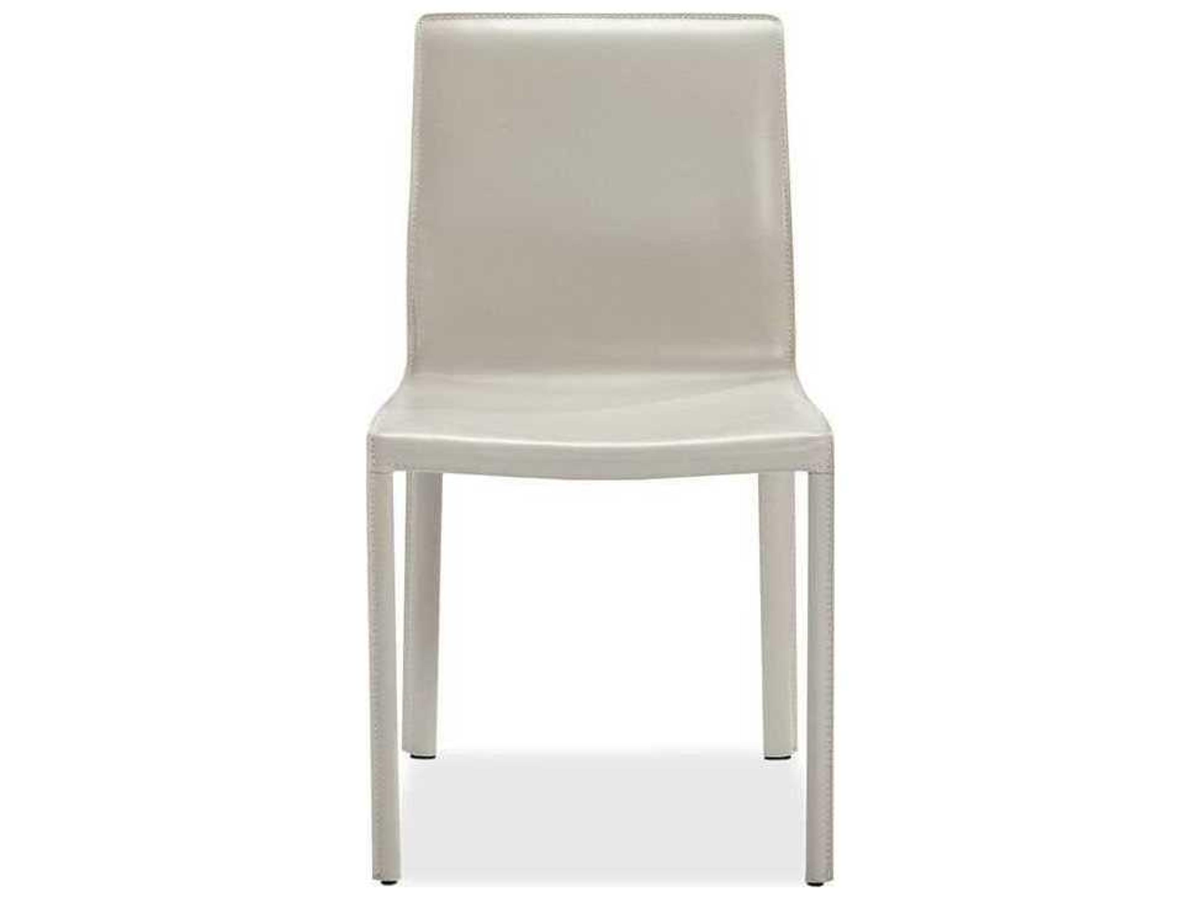 Interlude Home Jada Beige Leather Side Dining Chair