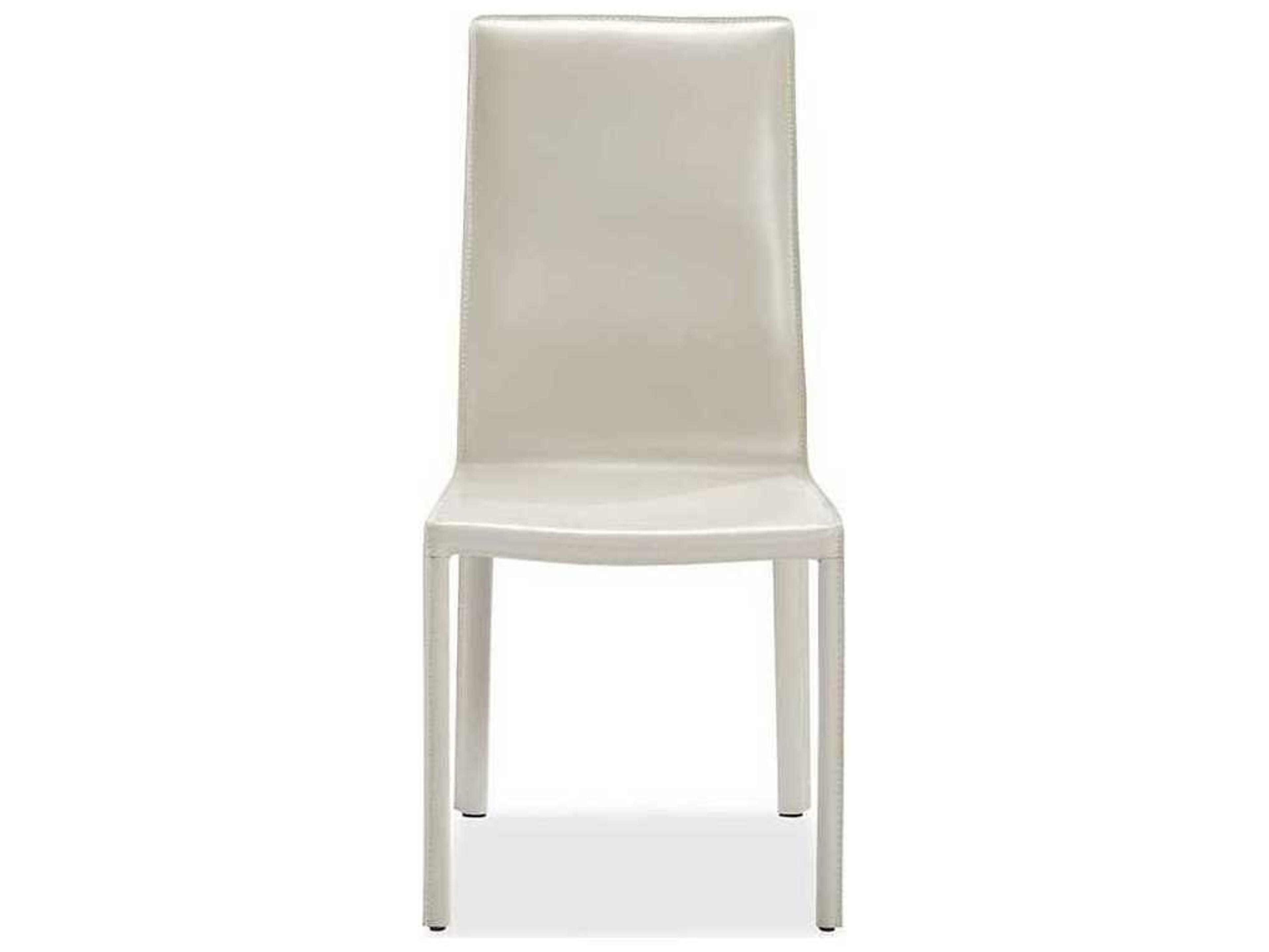 Interlude Home Jada High Back Beige Leather Side Dining Chair