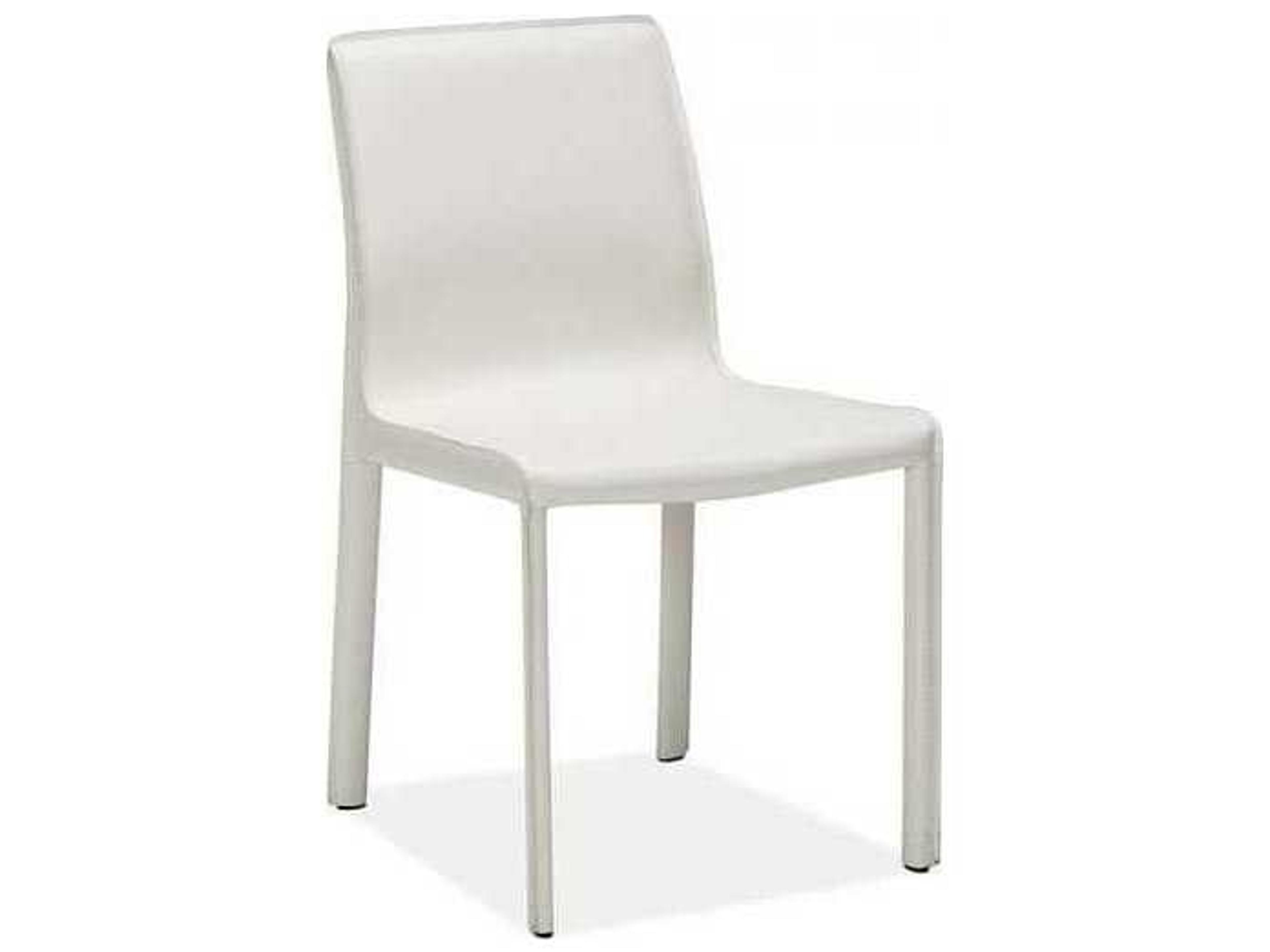 Jada White Leather Side Dining Chair