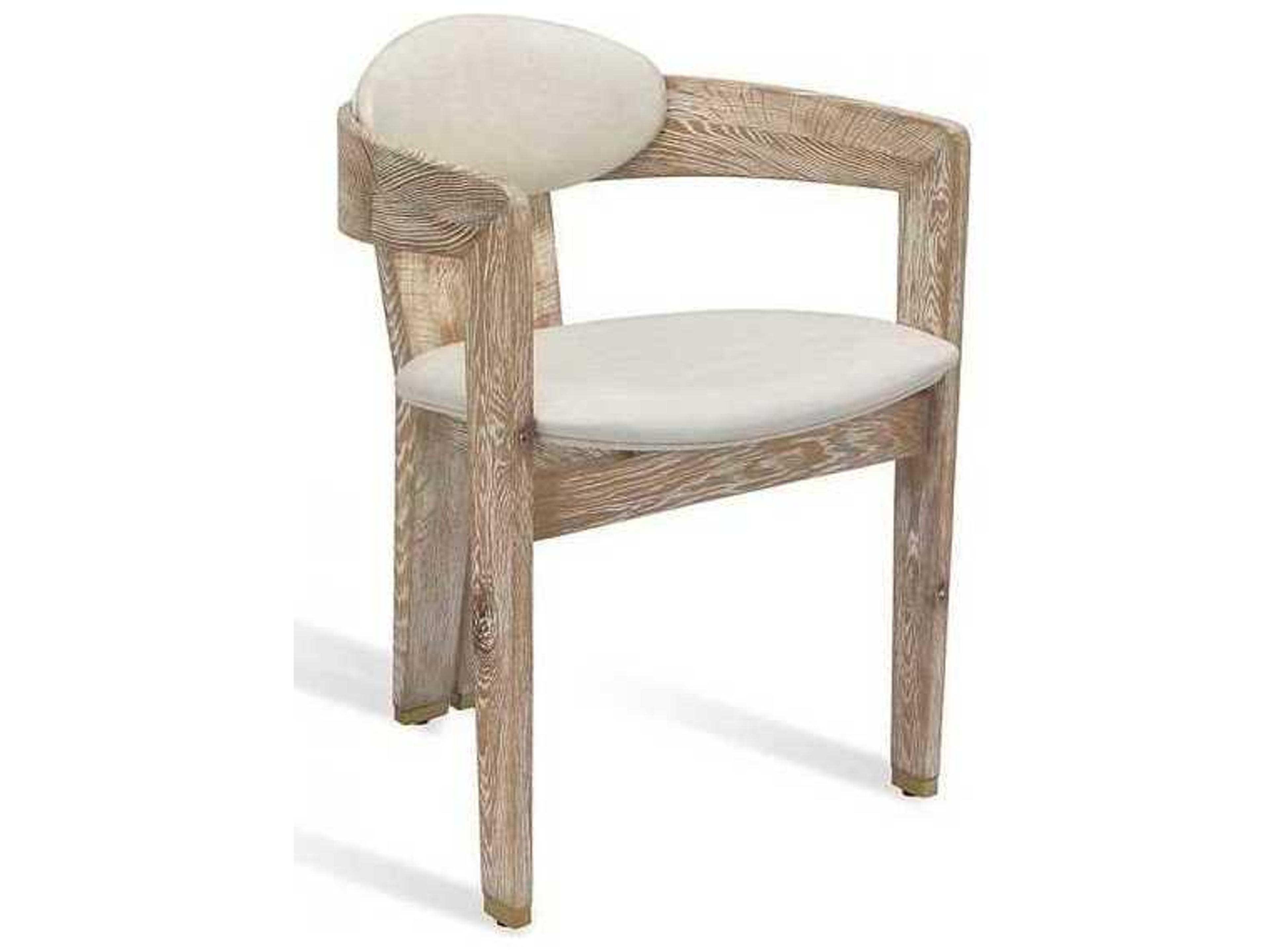 Maryl Dining Chair Whitewash Wood and Leather